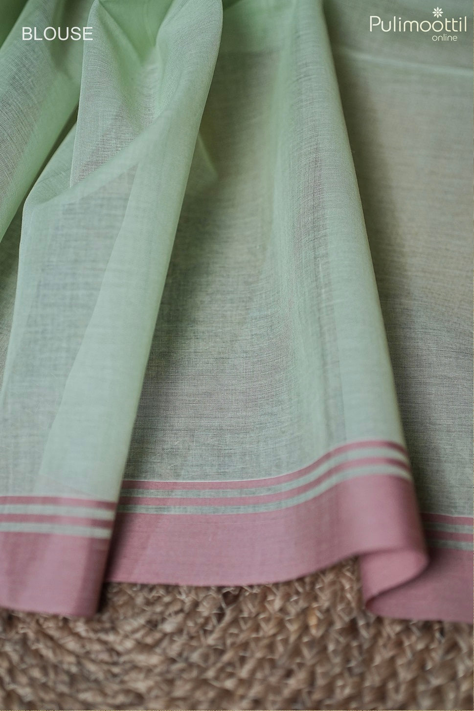 Pistah Green Colour Soft Cotton Saree