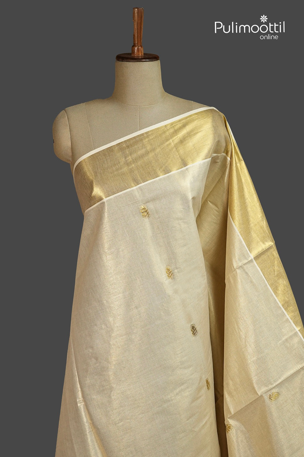 Kerala Traditional Golden Tissue Set Saree