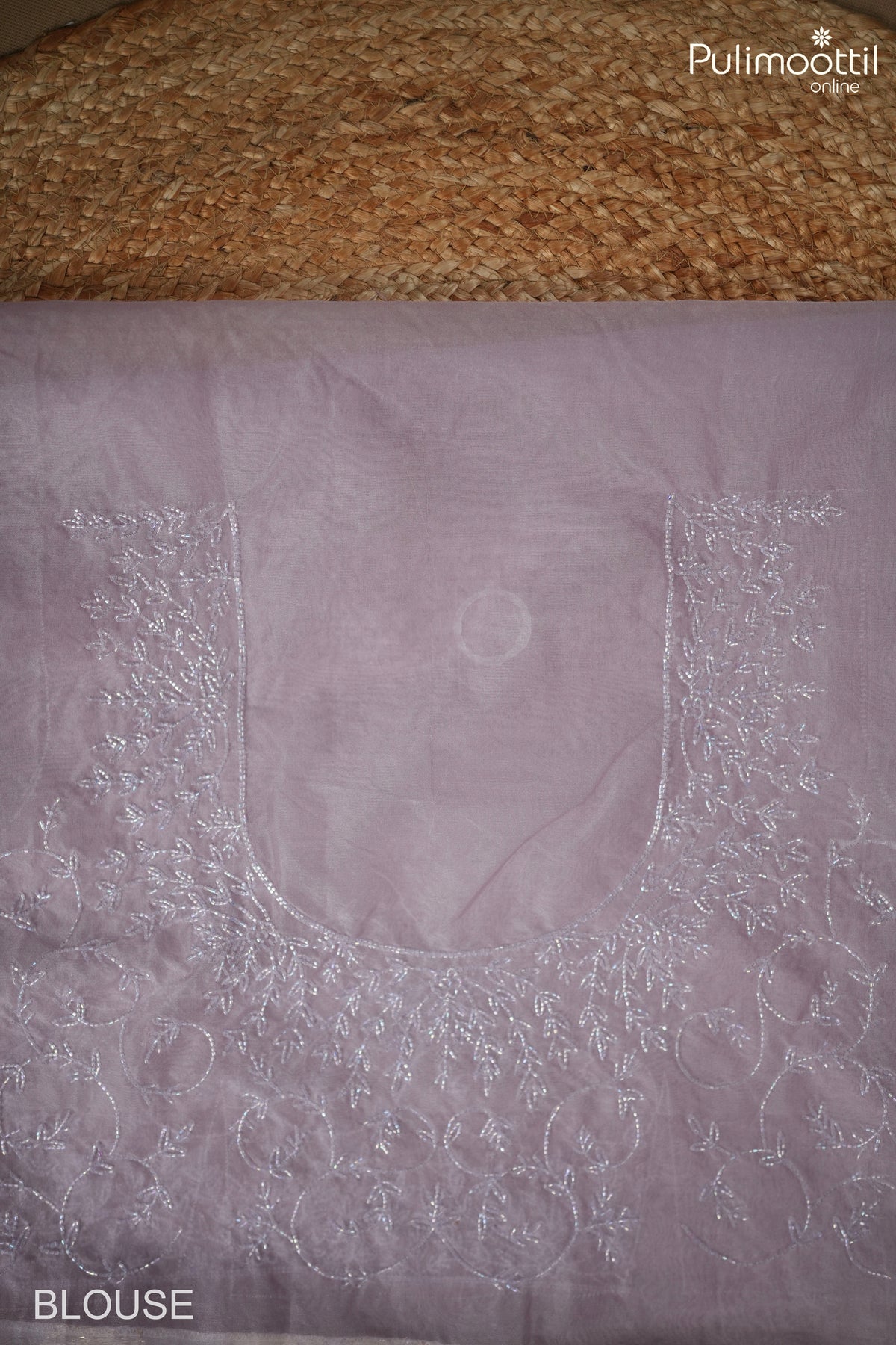 Lavender Colour Turkish Organza Designer Saree