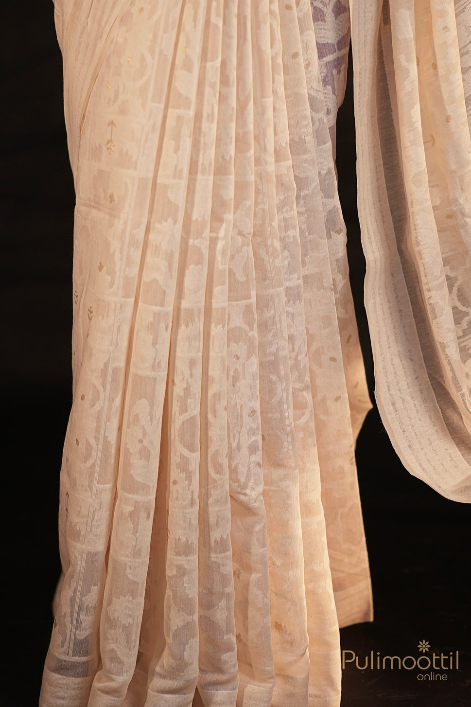 Off White Colour Chanderi Silk Saree