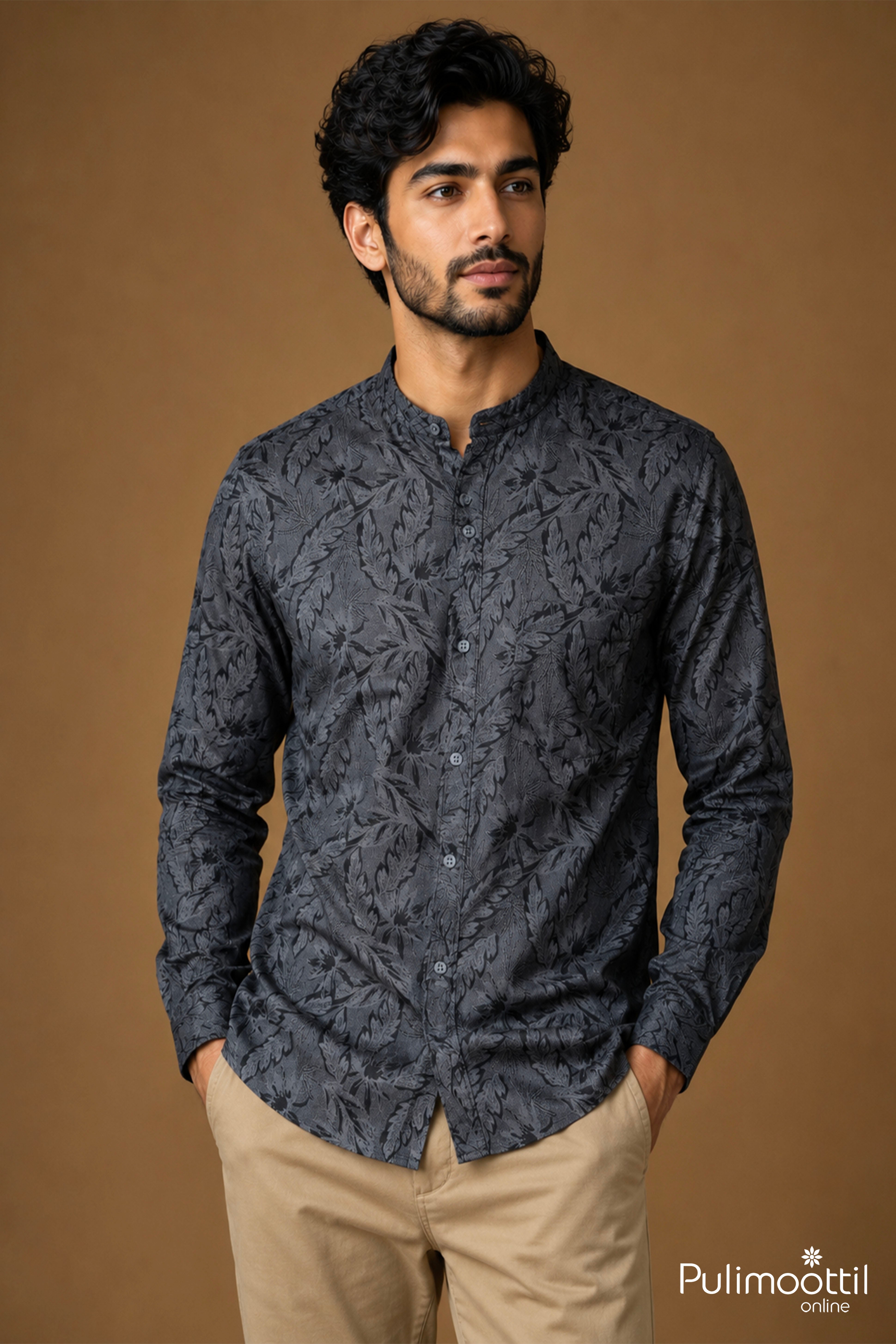 Black and Gray Color Full Sleeve Mens Shirt