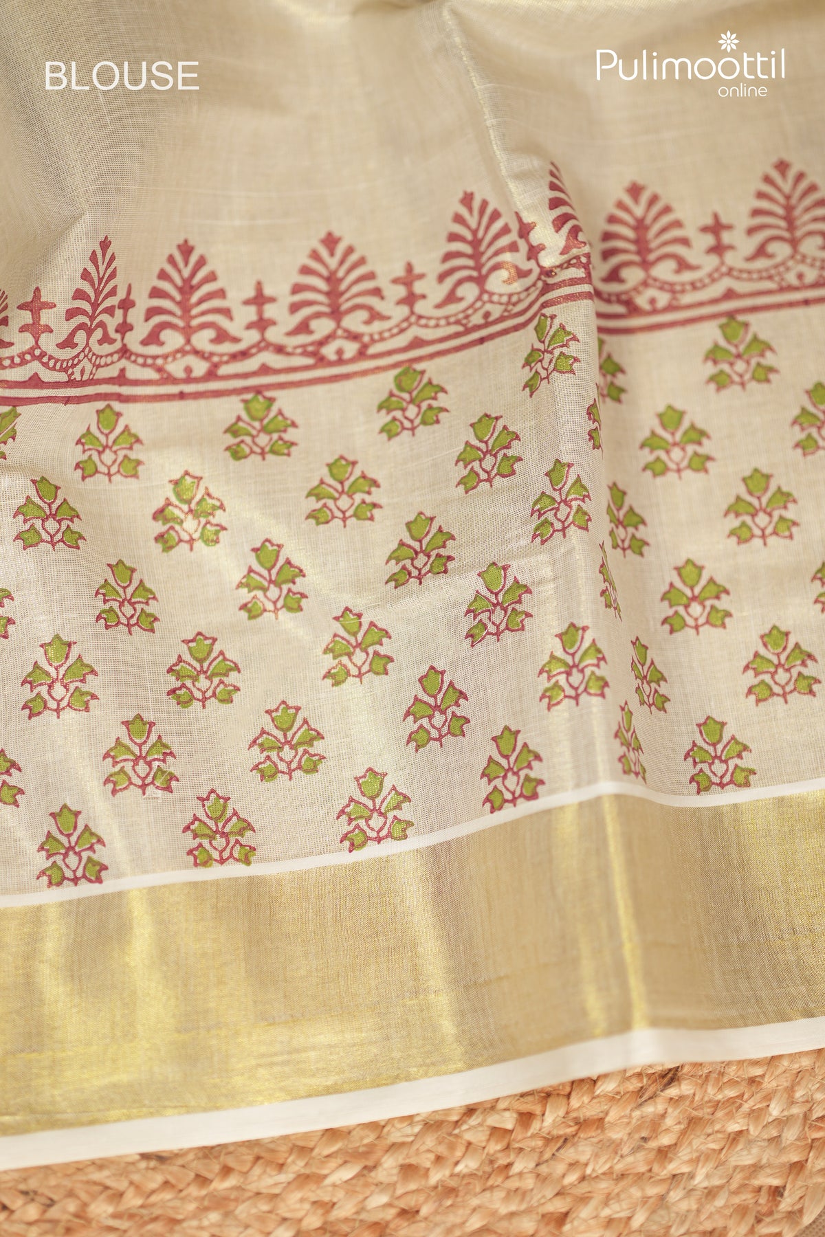 Kerala Traditional Golden Tissue Set Saree