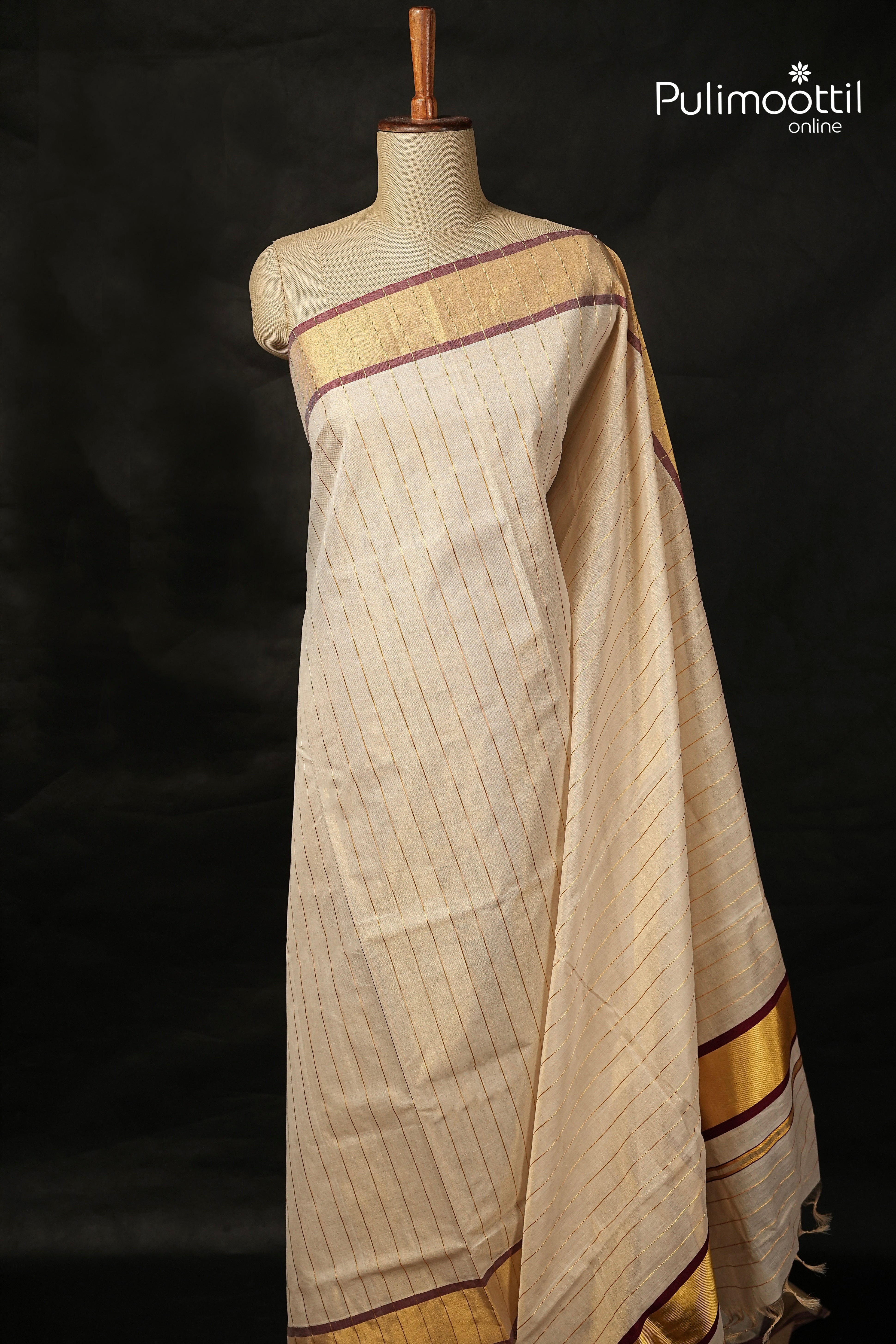 Kerala Traditional Golden Tissue Handloom Set Saree