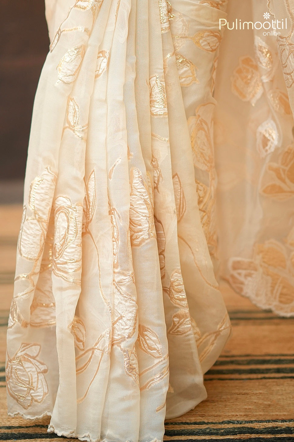 Offwhite Colour Turkish Organza Saree