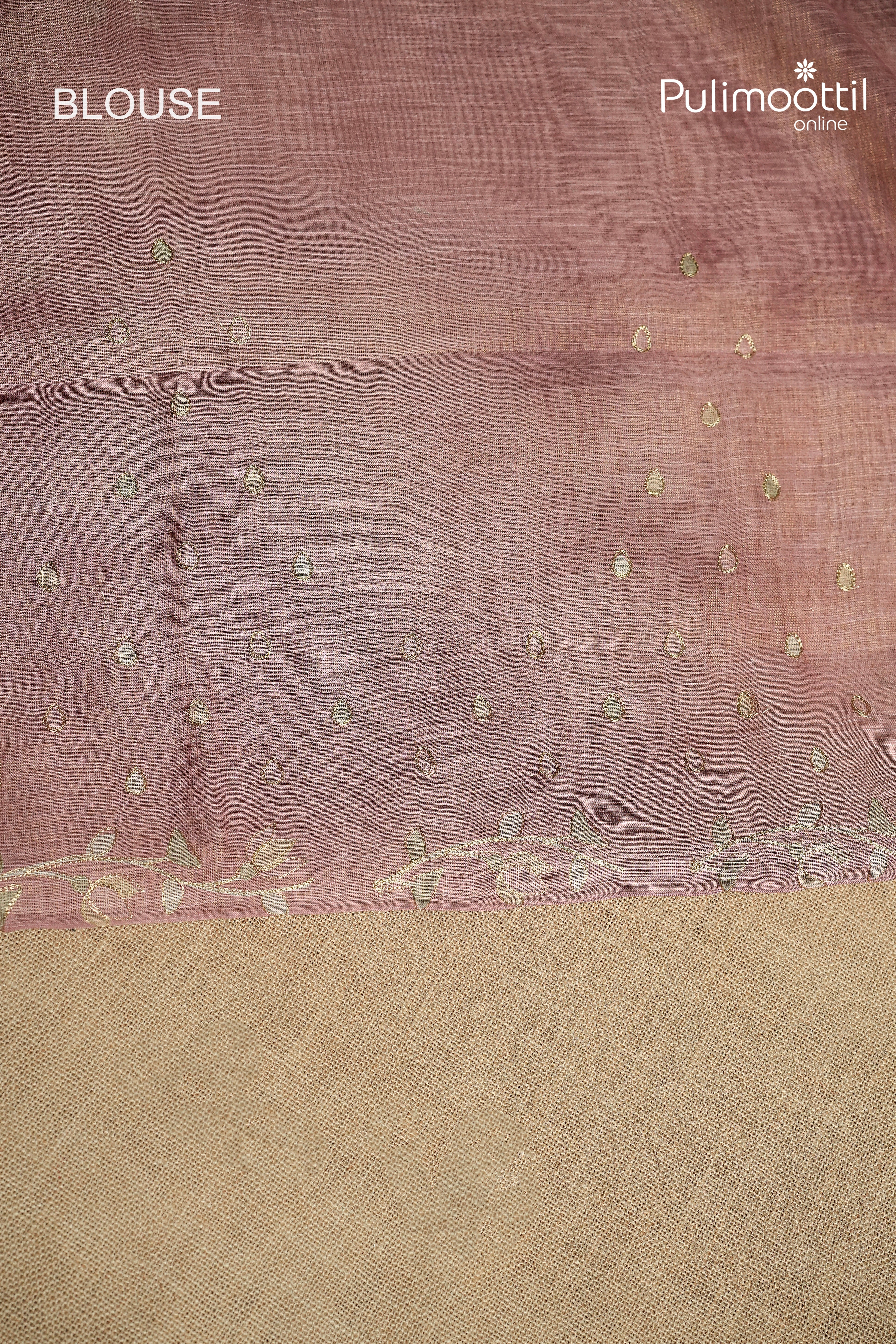 Onion Pink Colour Linen Tissue Saree