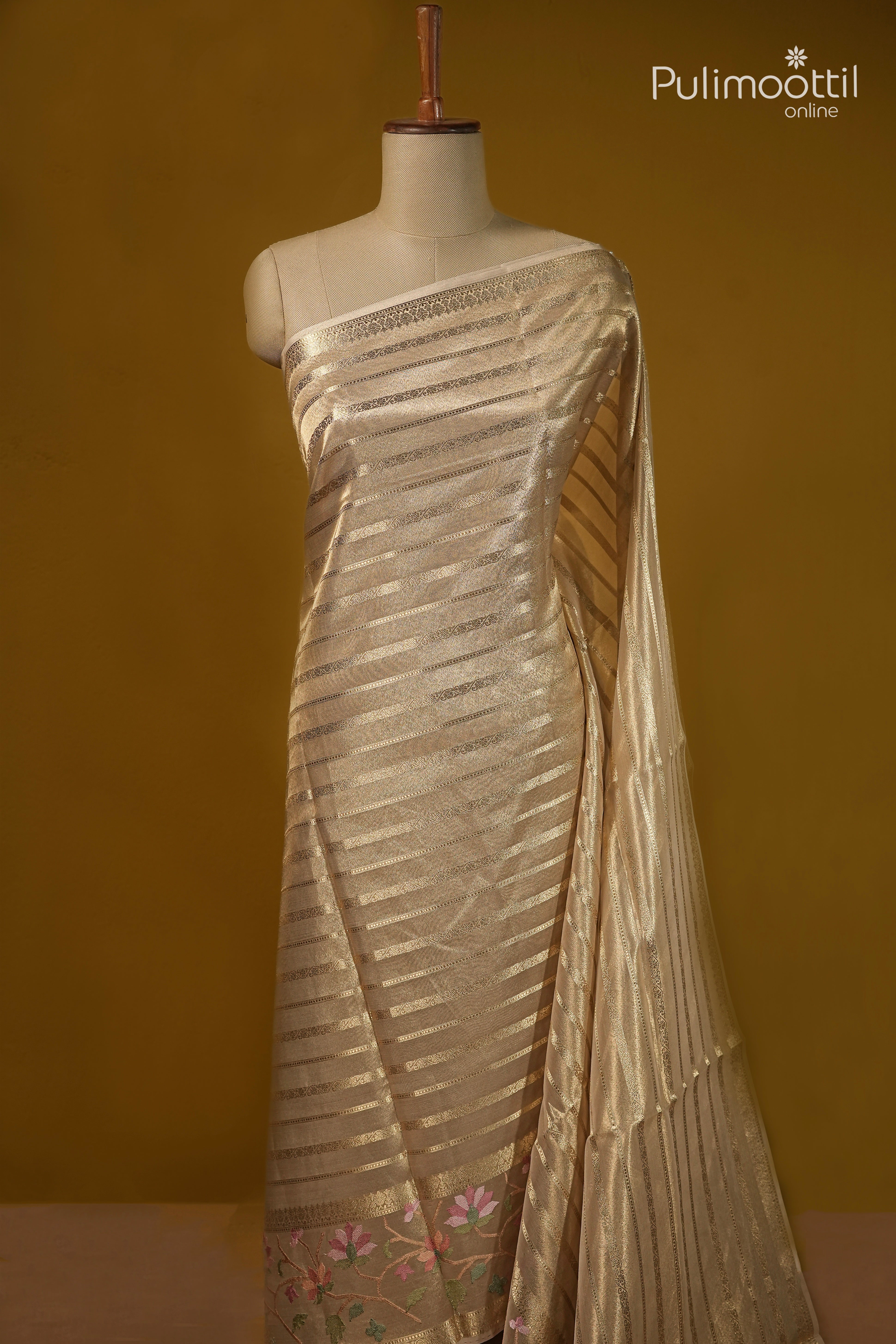 Kerala Traditional Golden Tissue Saree