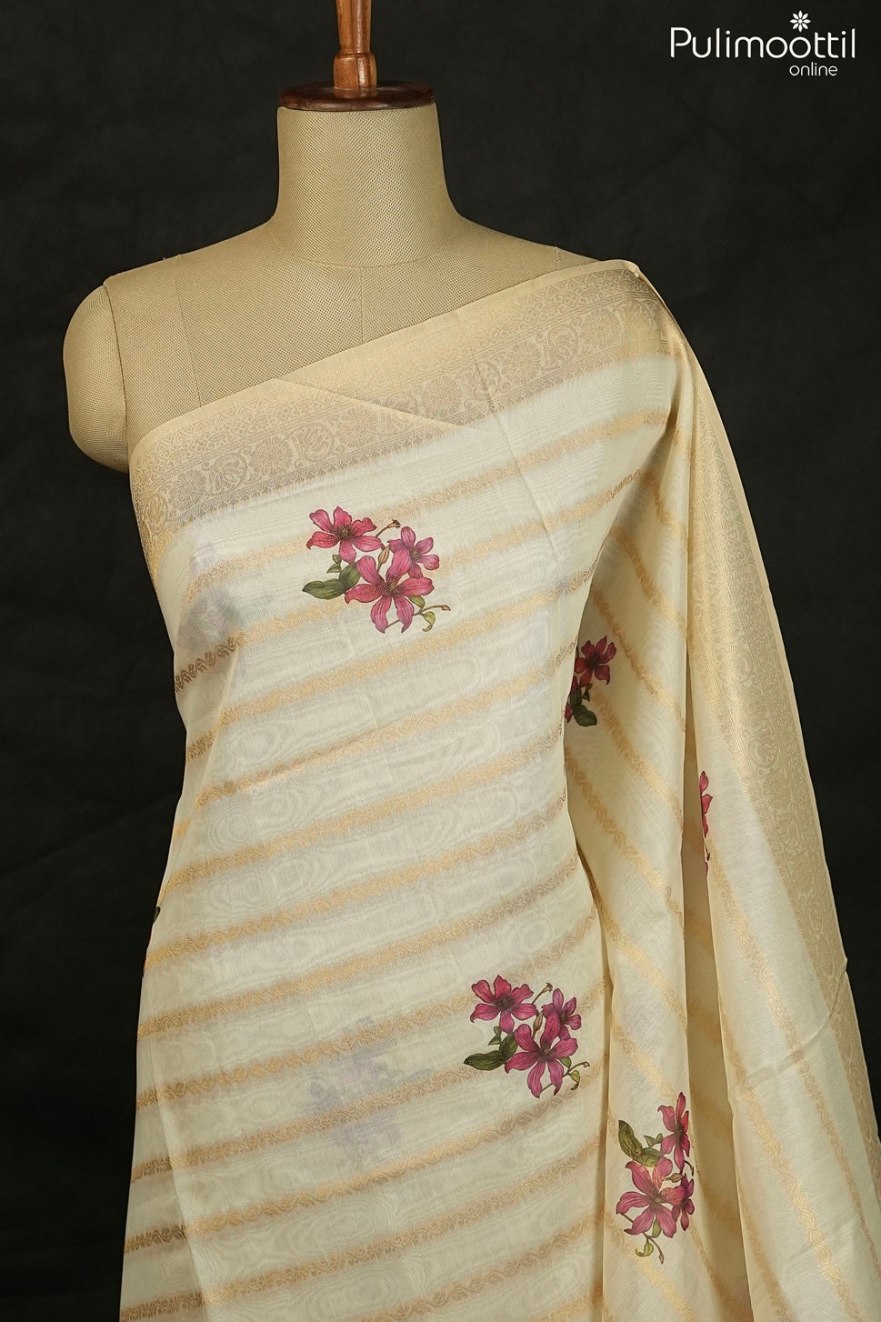 Kerala Traditional Semi Chanderi Saree