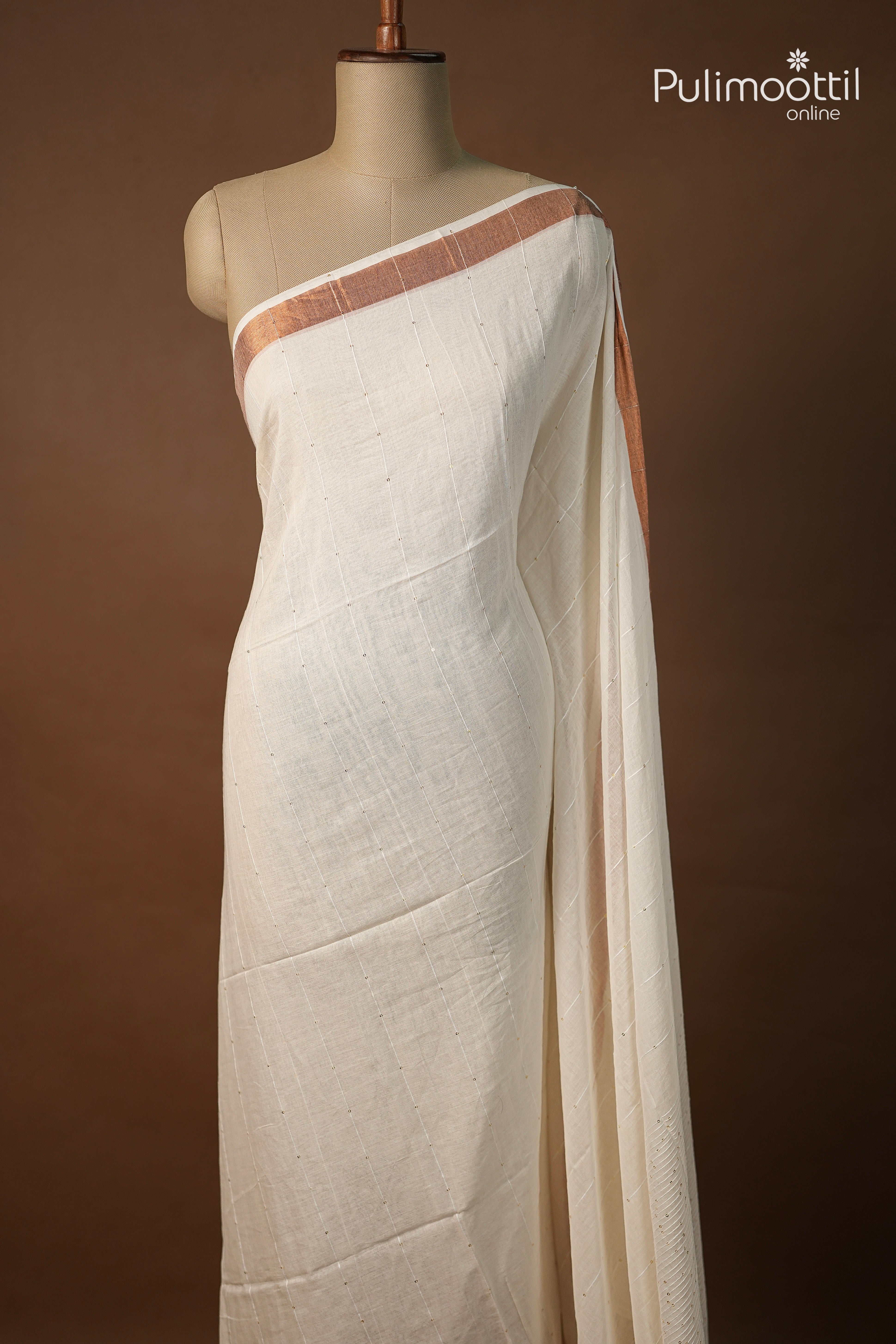 OffWhite Colour Mul Cotton Saree