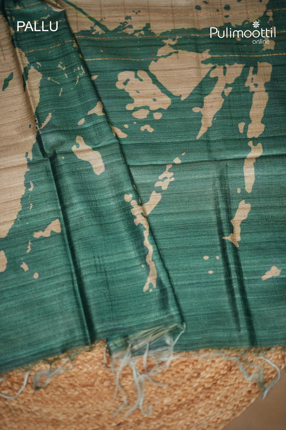 Light Chikoo Colour Tussar And Jute Silk Saree