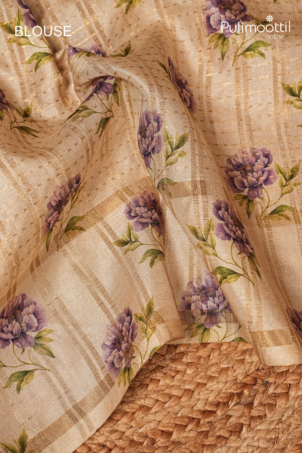 Ivory Colour Semi Jute Traditional Saree