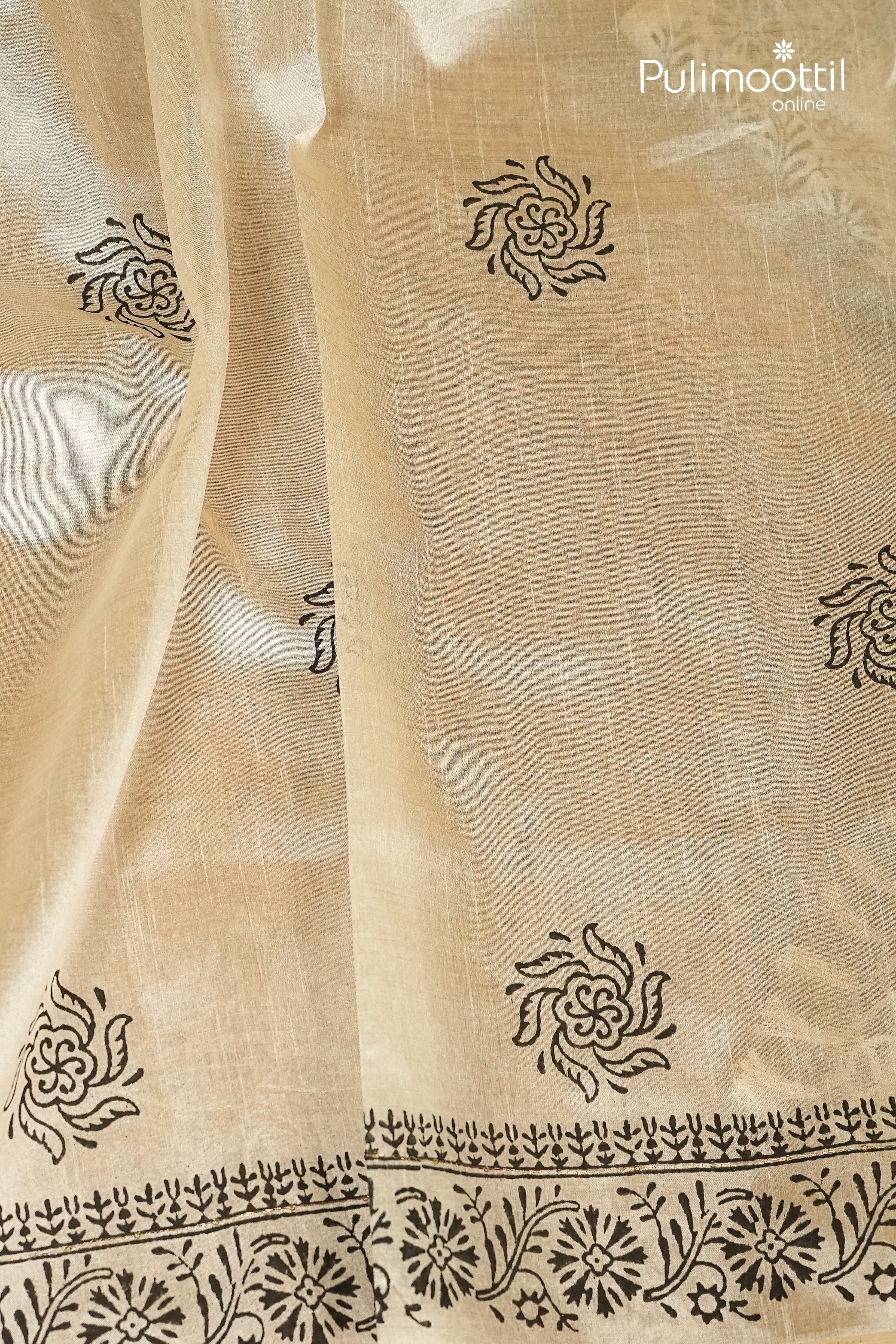 Ivory Colour Russian Silk Saree