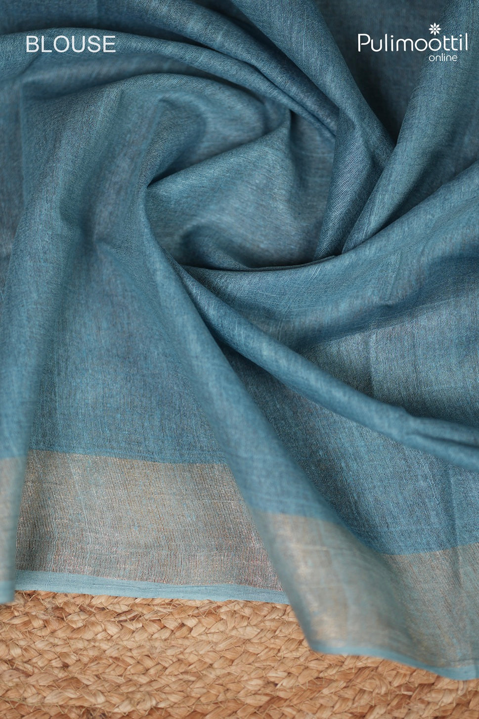 Powder Blue Colour Jute Silk Saree