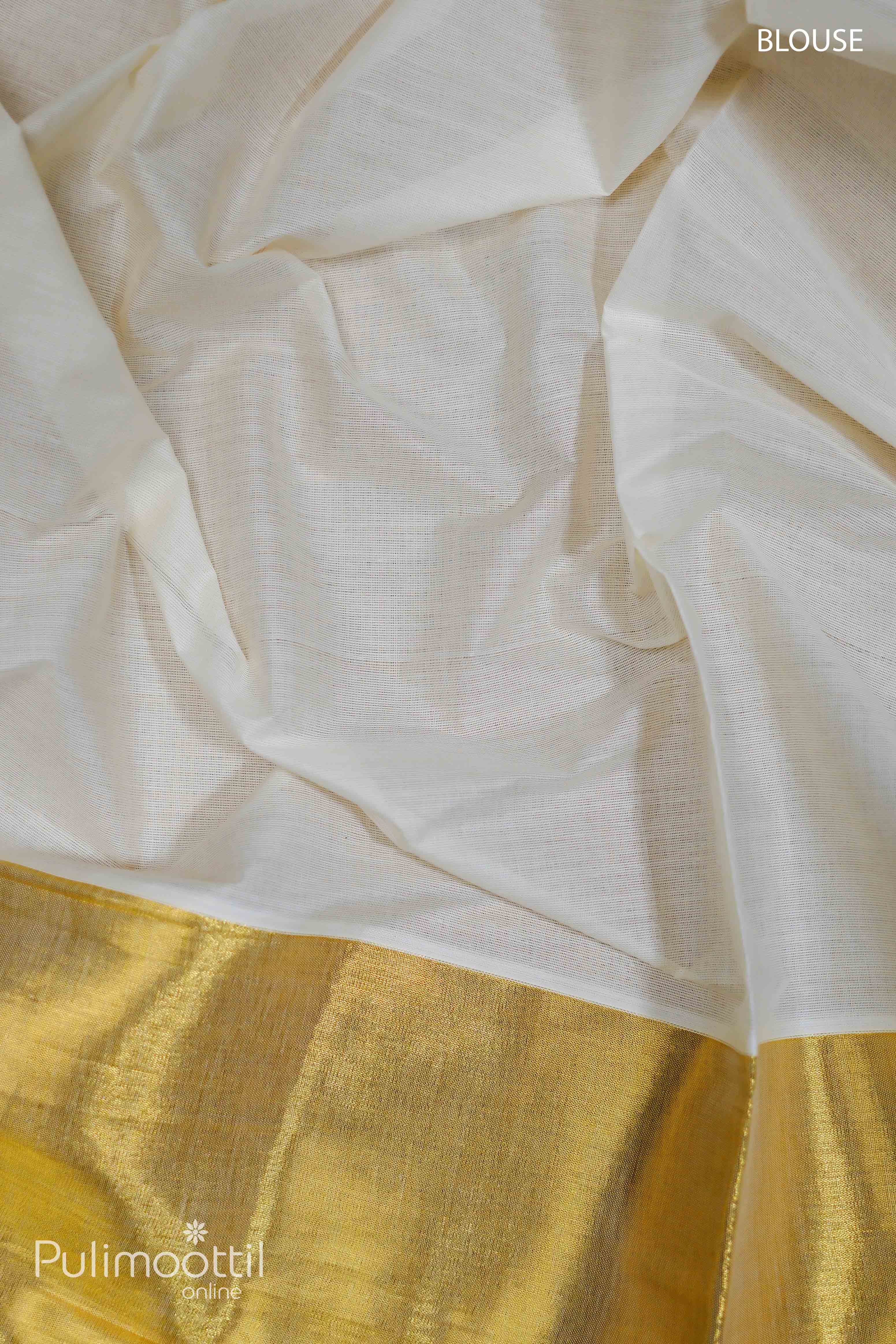Pure Cotton Kerala Kasavu Onam Saree