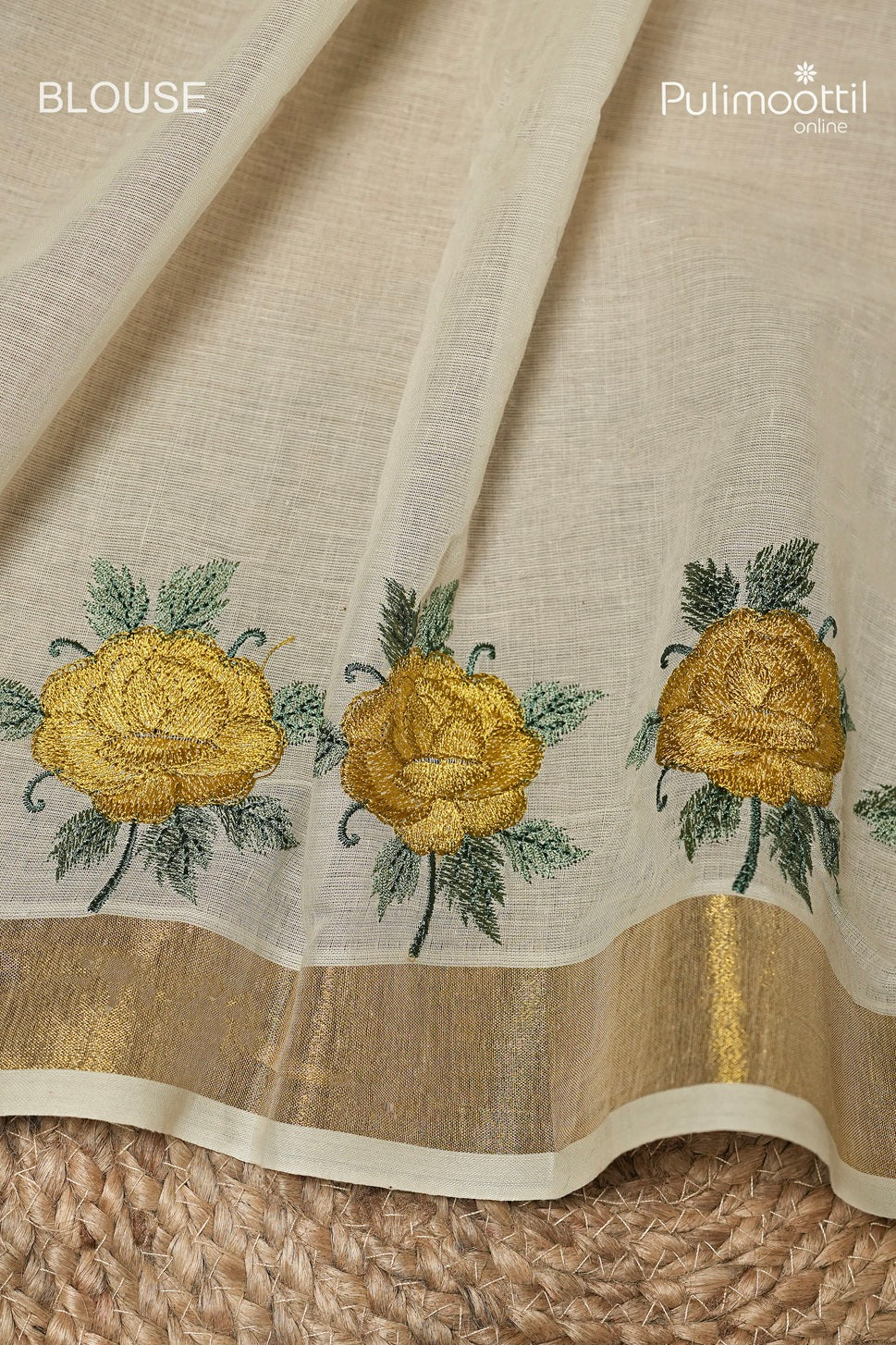 Offwhite Colour Kerala Traditional Cotton Set Saree