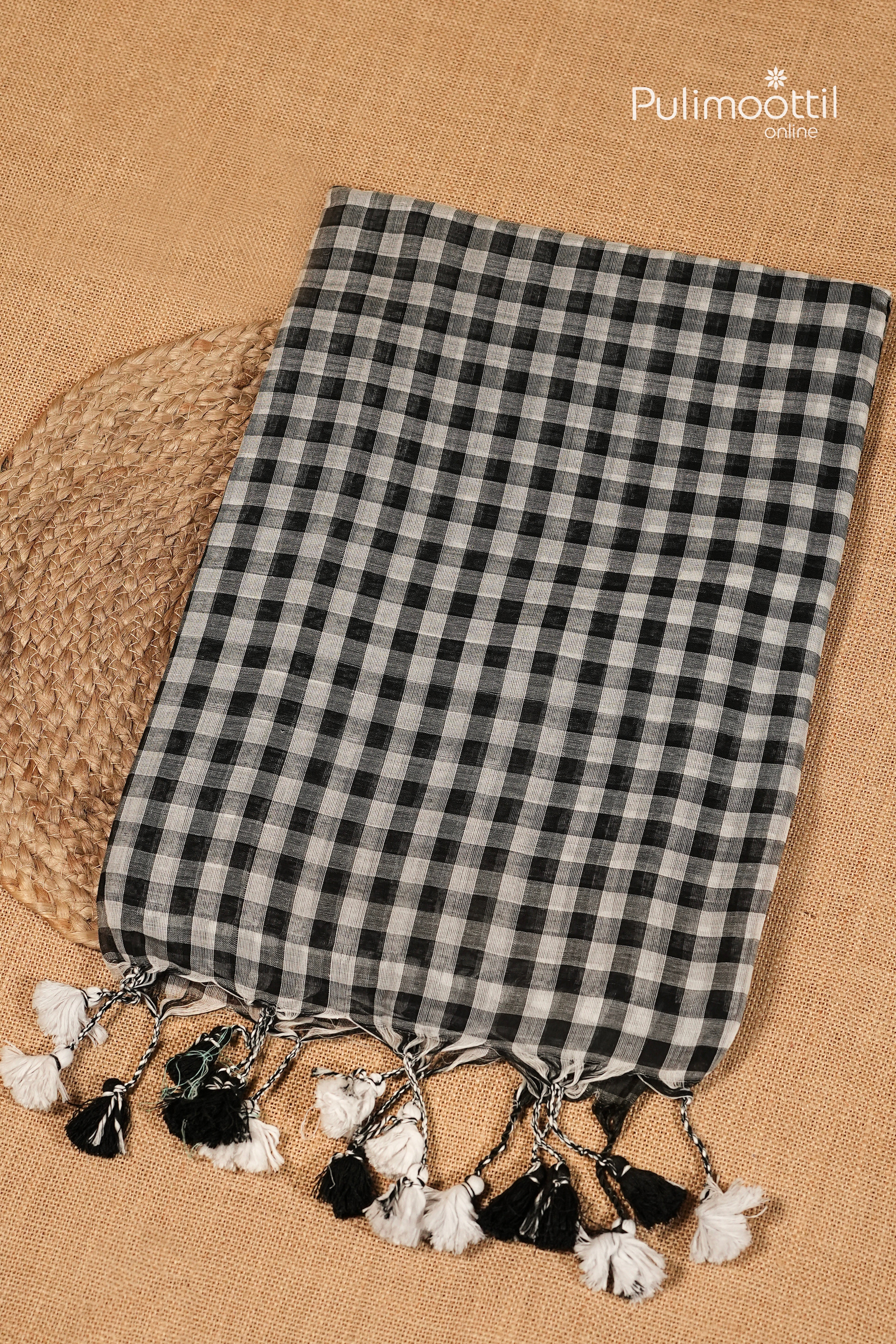 Black Colour Mul cotton Saree