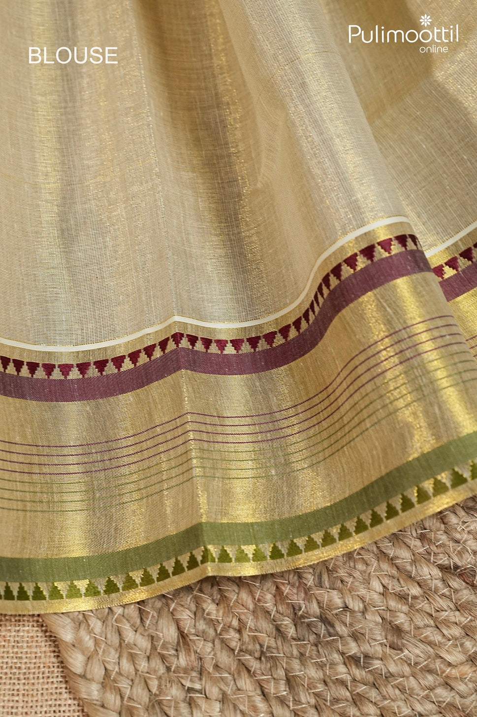Kerala Traditional Golden Tissue Set Saree