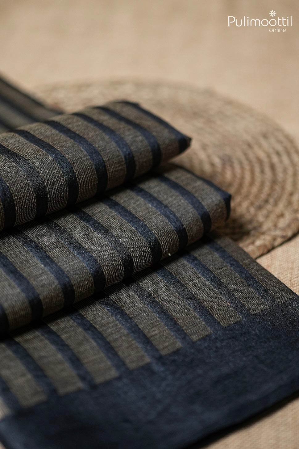 Black Colour Tussar Saree
