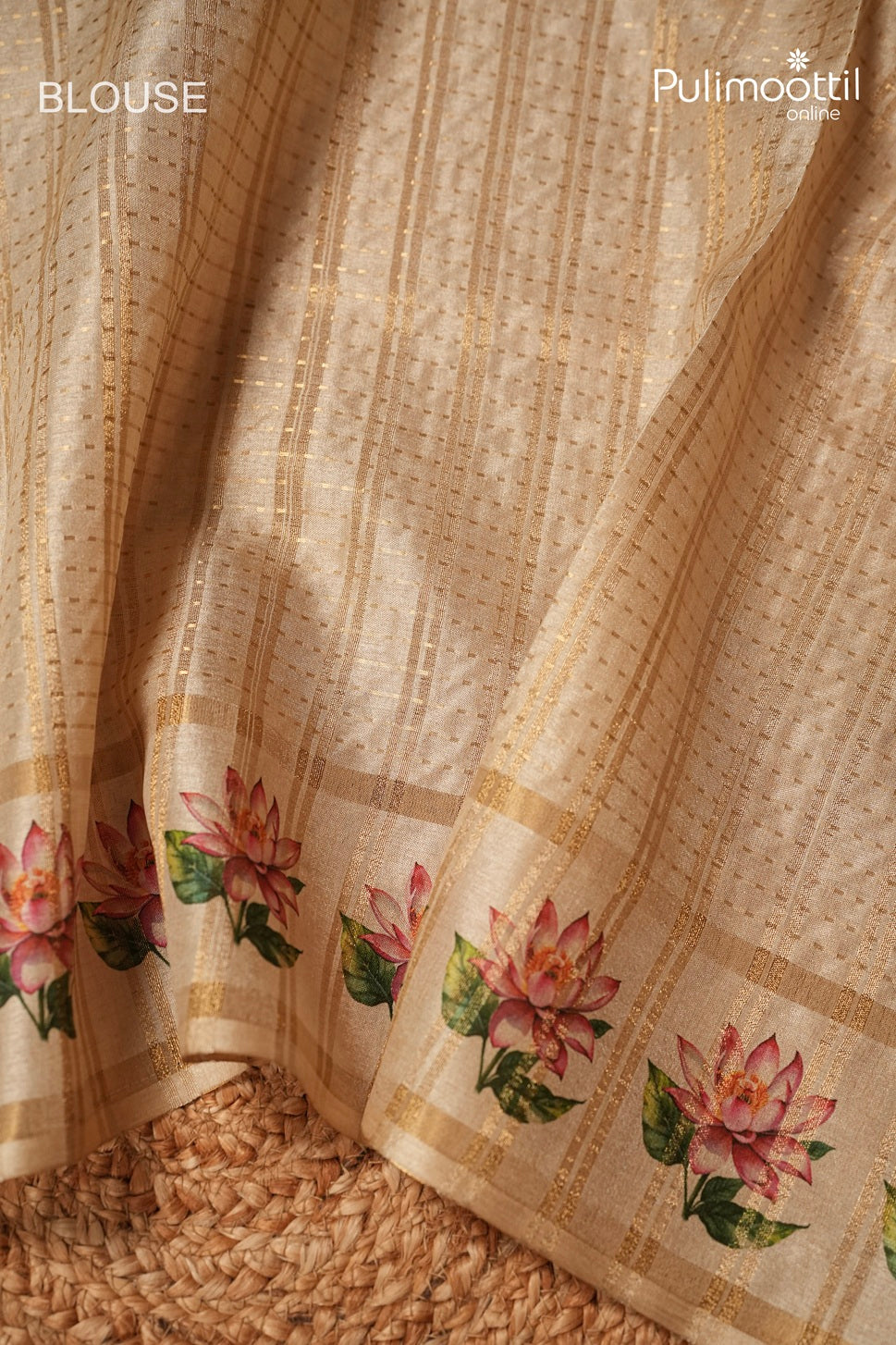 Ivory Colour Semi Jute Traditional Saree