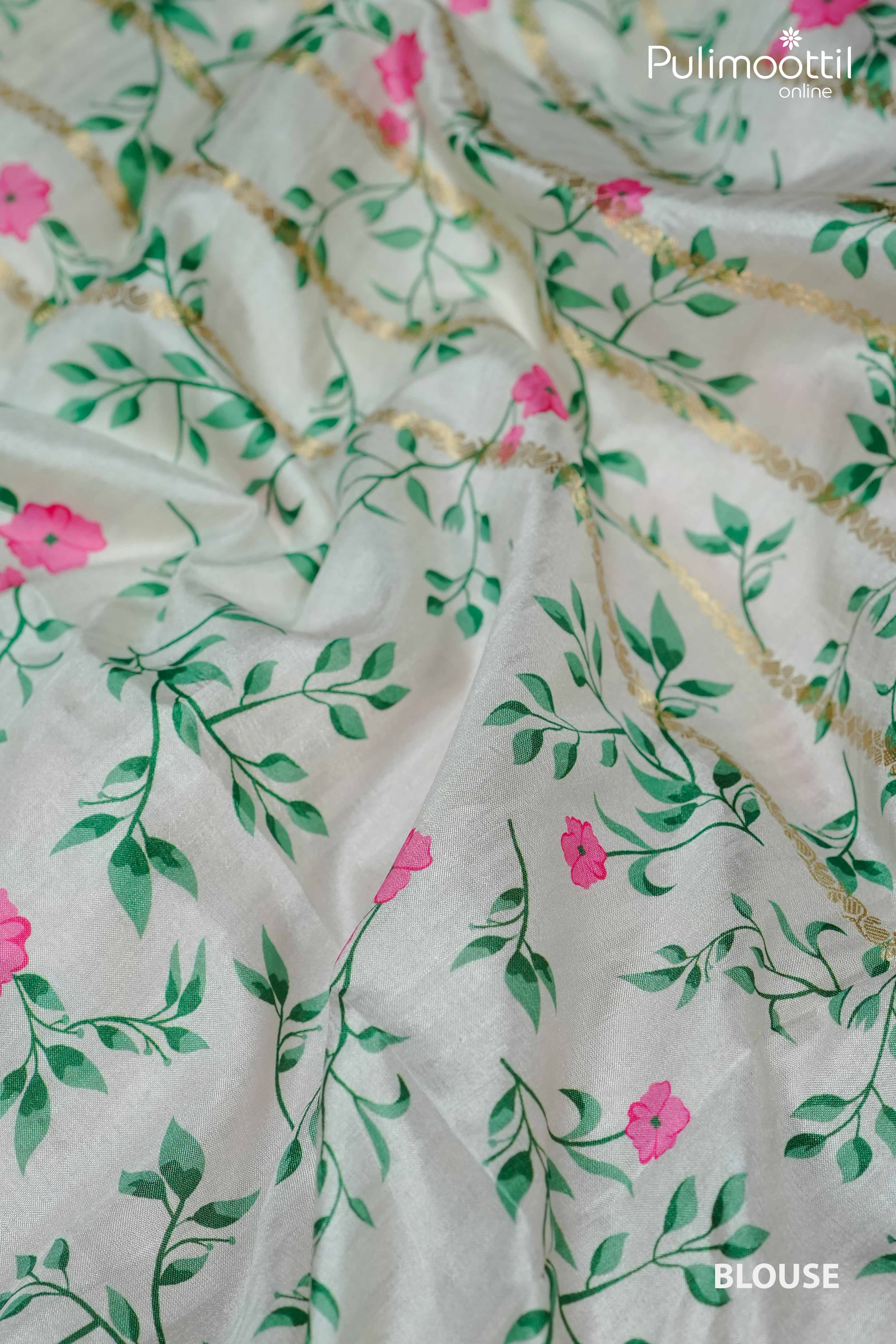 Off White Colour Semi Tussar Silk Saree.
