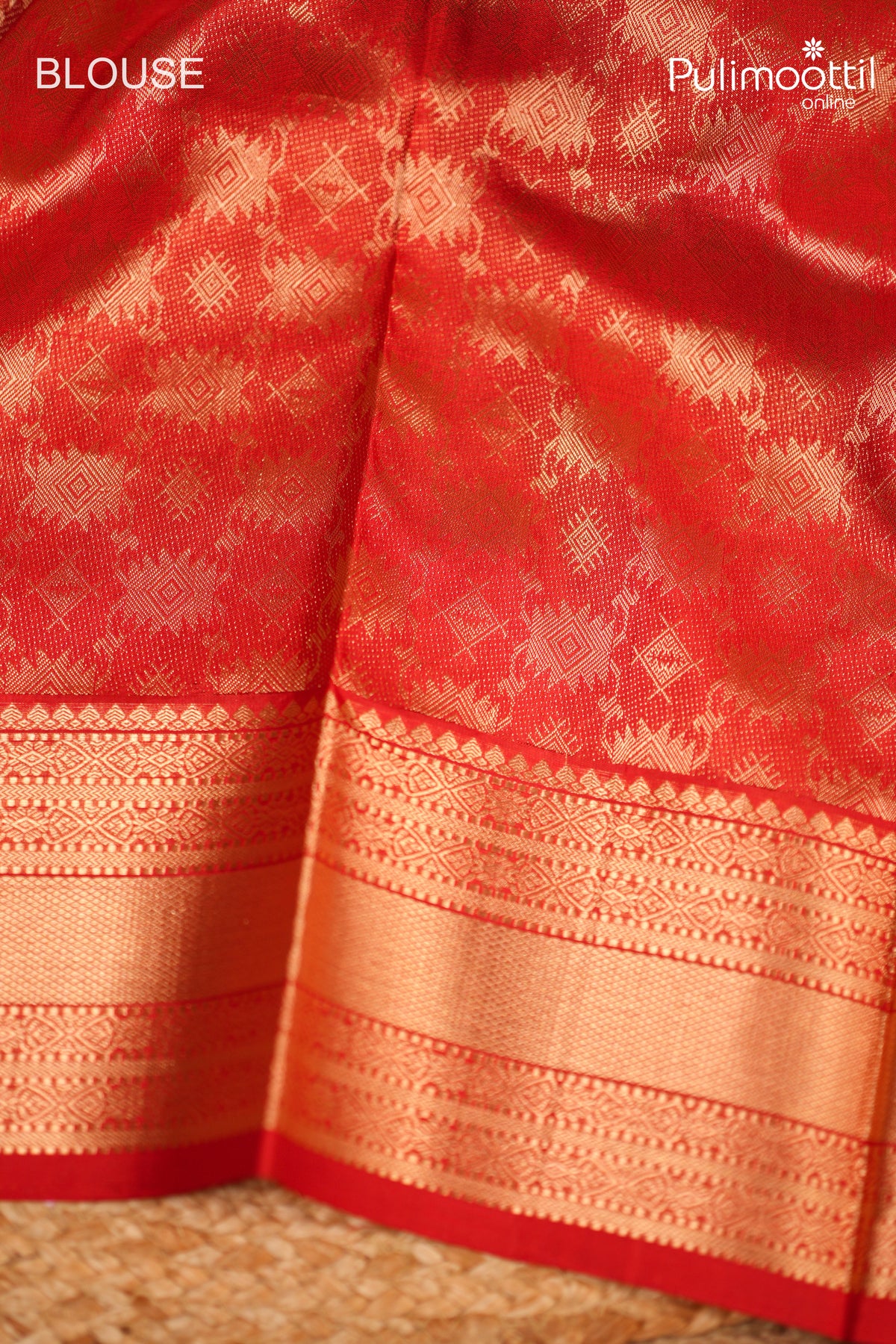 Chlly Red Colour Kanchipuram Soft Silk Saree