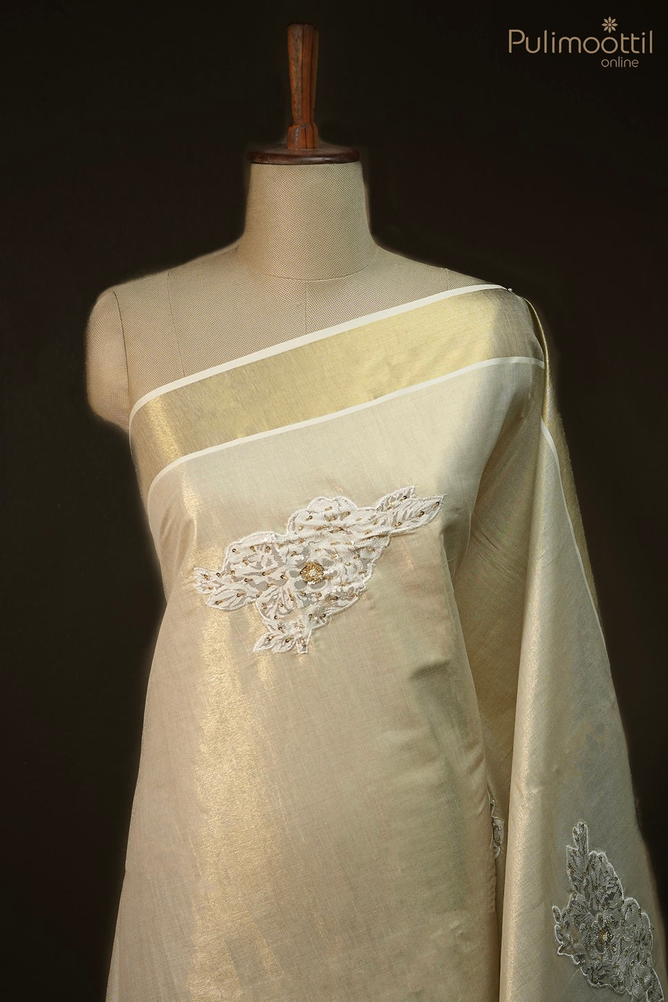 Kerala Traditional Golden Tissue Saree