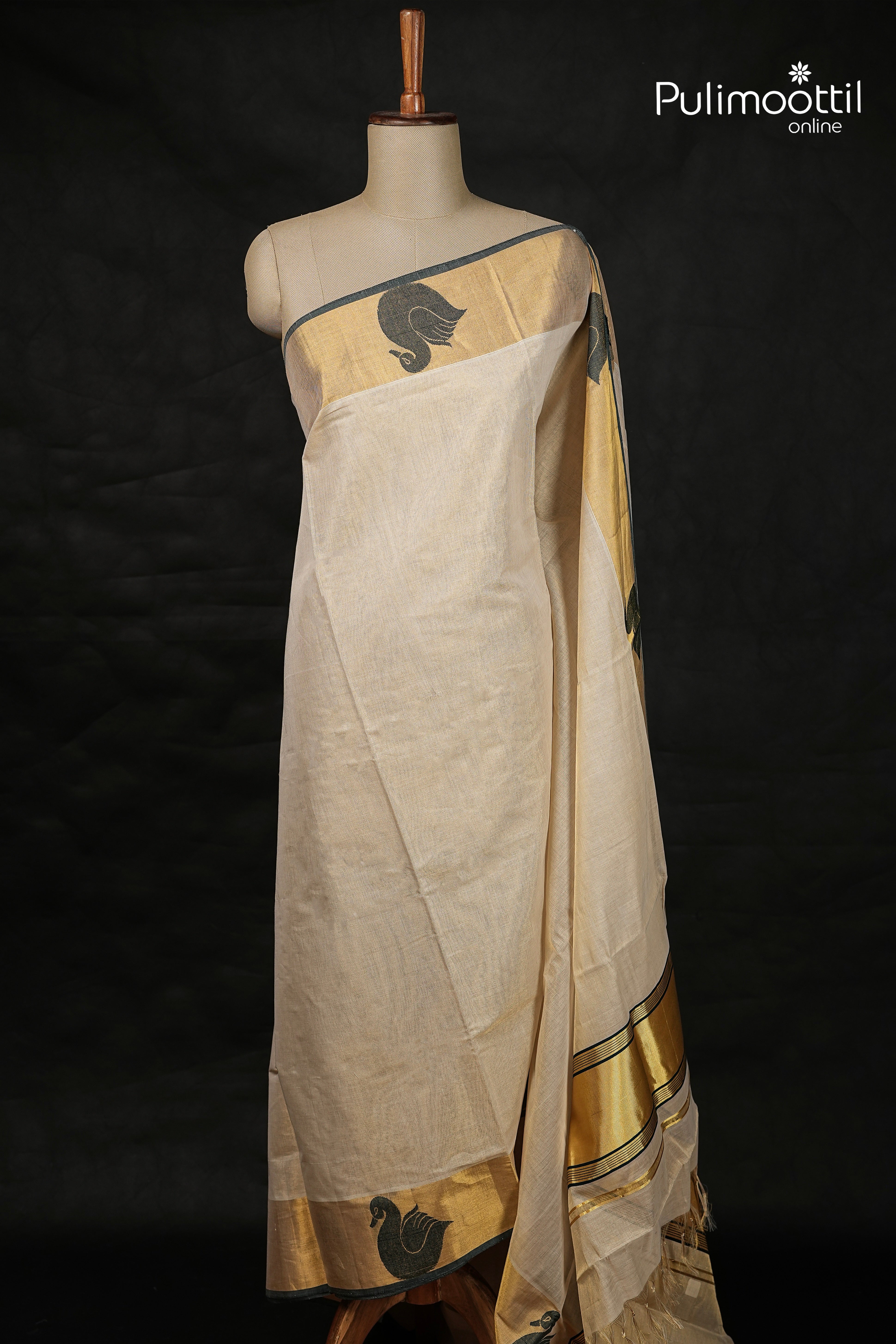 Kerala Traditional Golden Tissue Handloom Set Saree