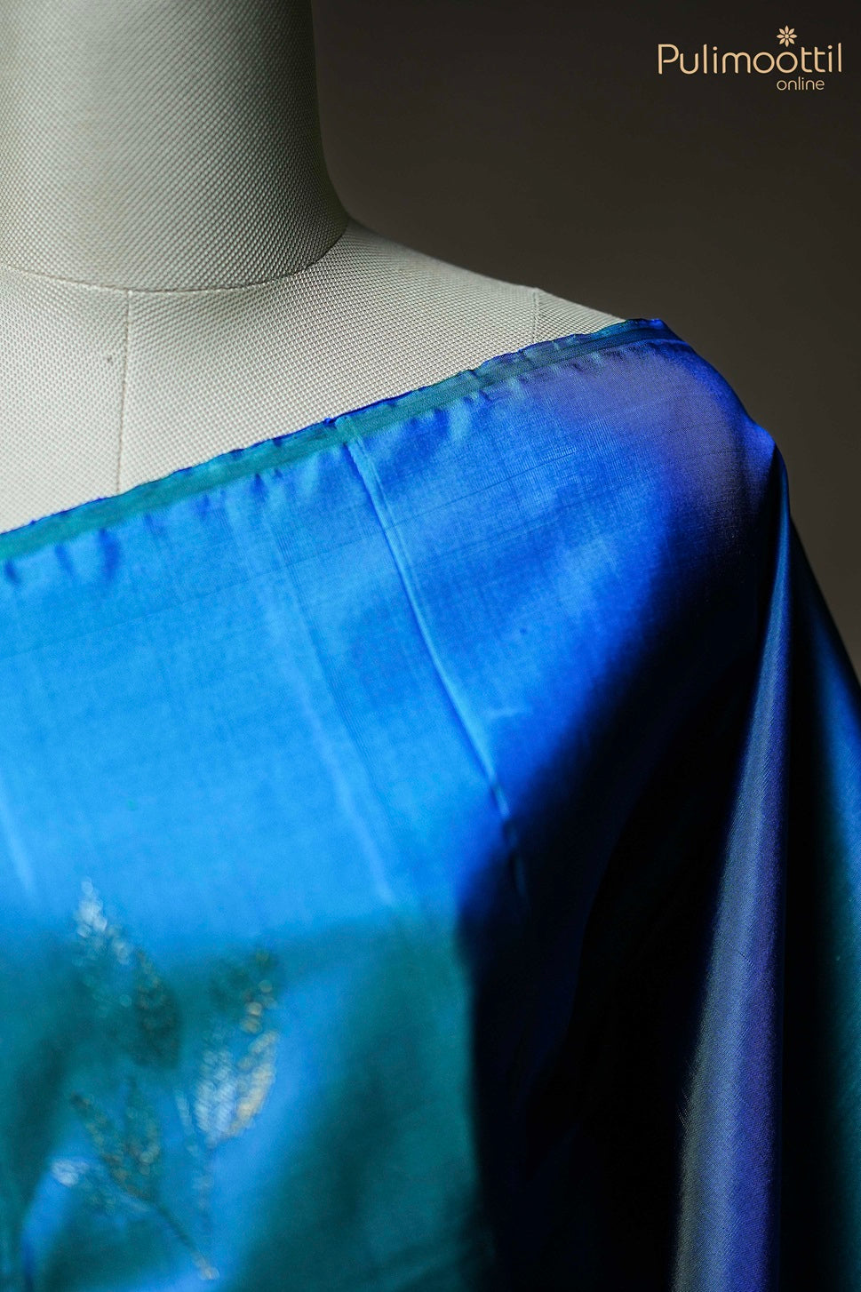 Peacock Blue Colour Kanchipuram Designer Saree
