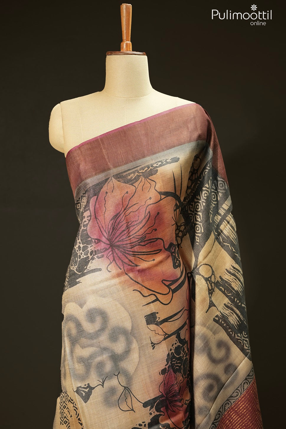 Multicolour Tussar Silk Saree