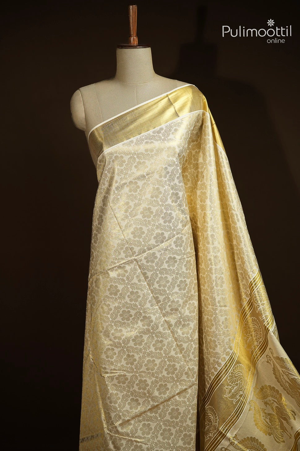 Kerala Traditional Golden Tissue Set Saree