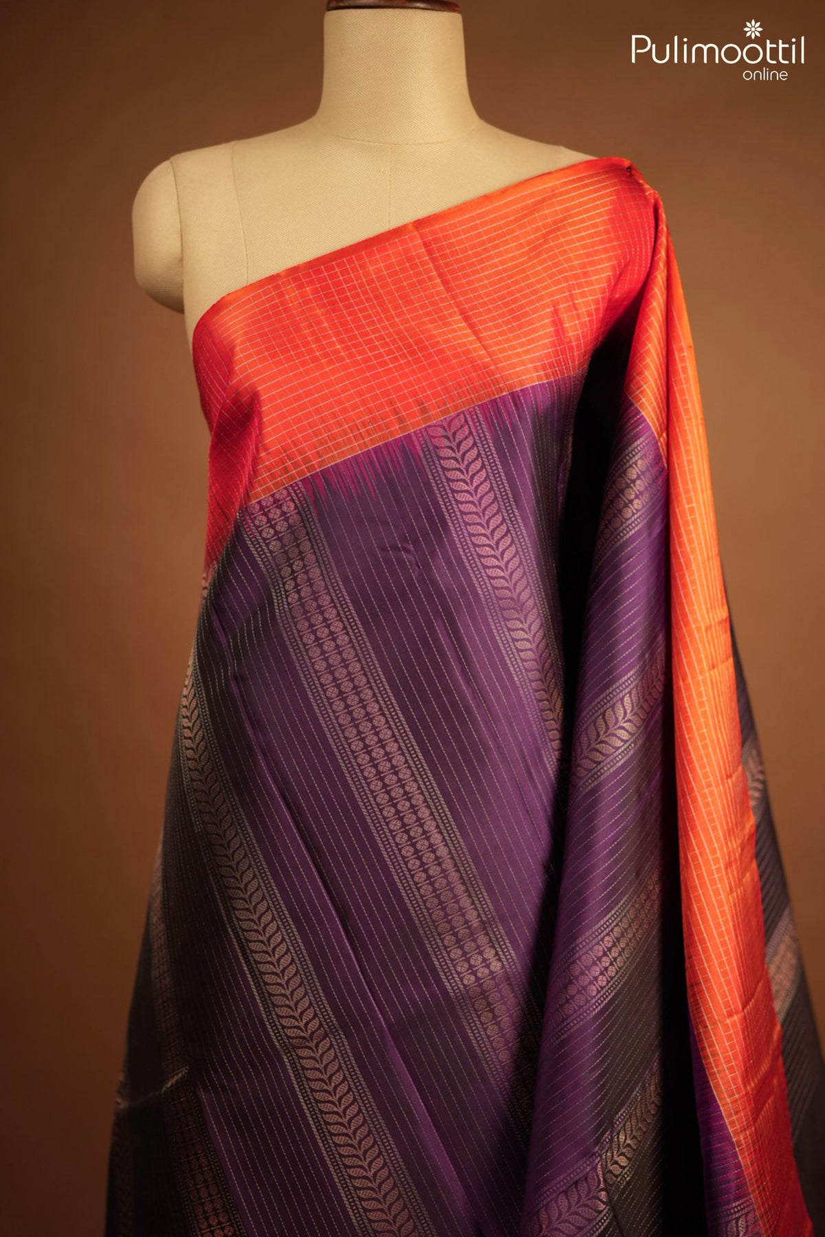 Dark Violet Colour Kanchipuram Designer Saree