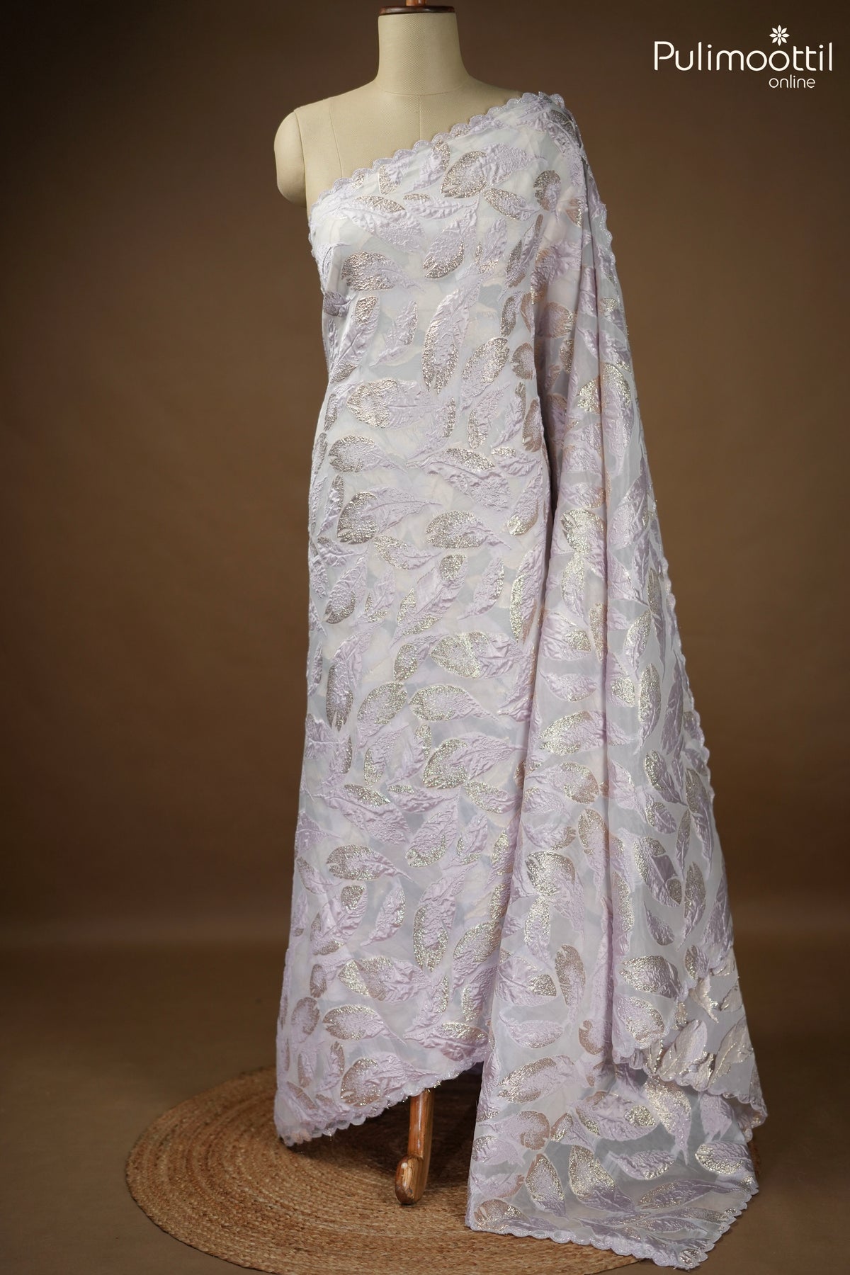 Lavender Colour Turkish Organza Designer Saree