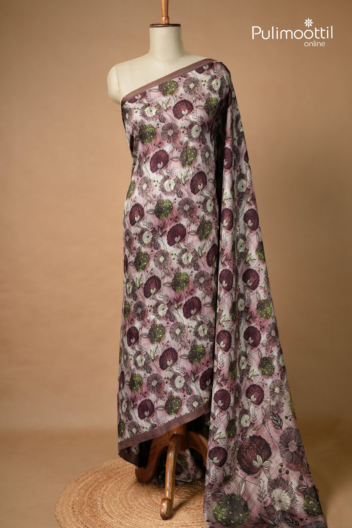 Multicolour Printed Soft Tussar Saree