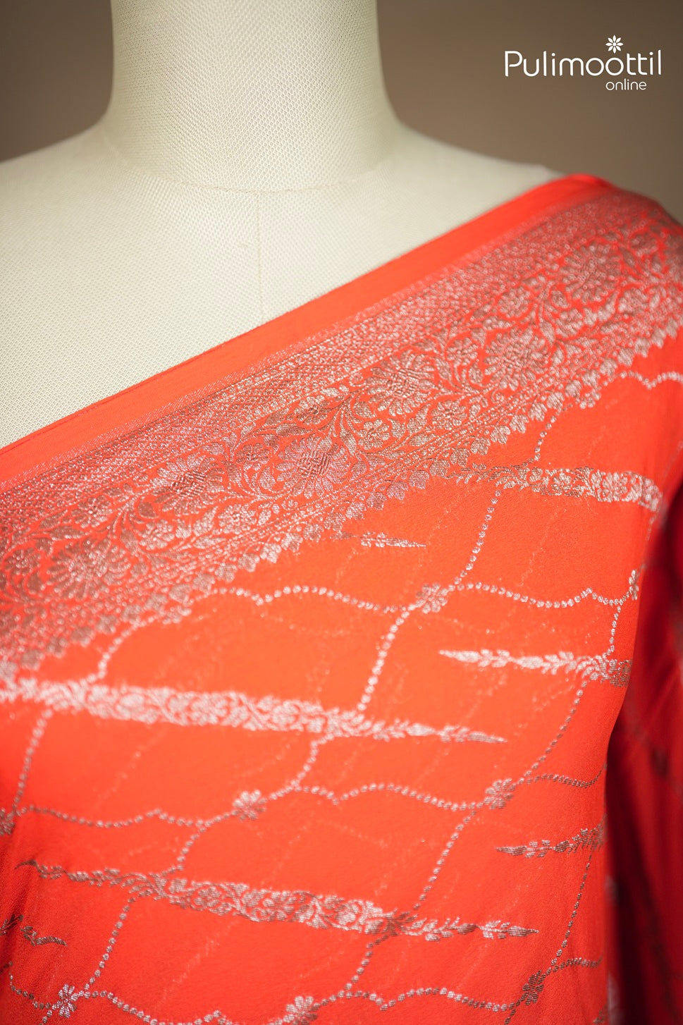 Orange Colour Banarasi Saree