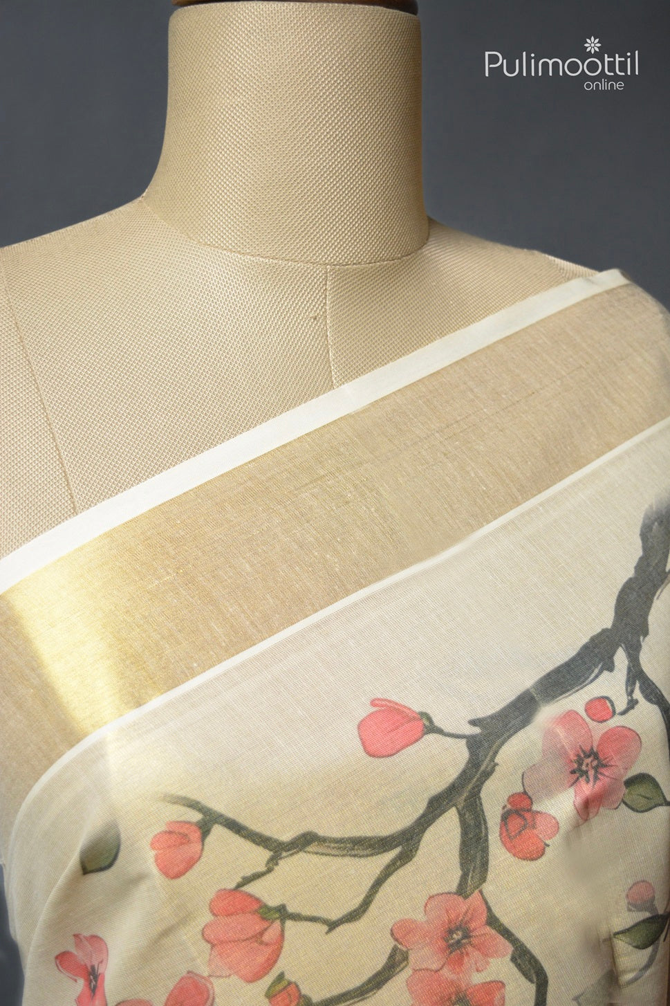 Kerala Traditional Golden Tissue Set Saree