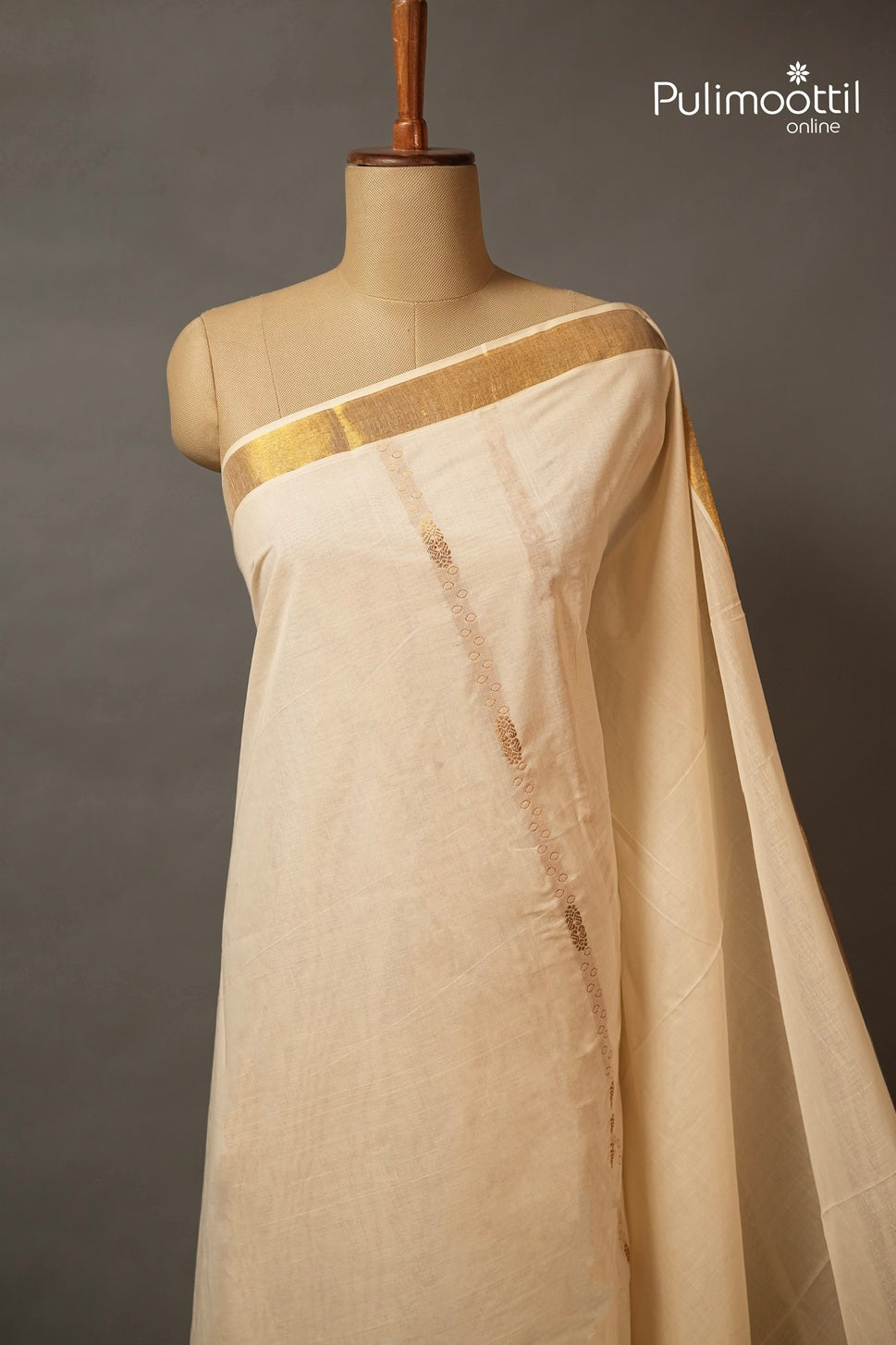 Offwhite Colour Kerala Traditional Cotton Set Saree