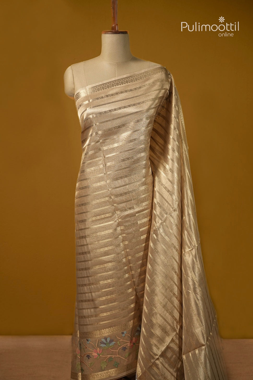 Kerala Traditional Golden Tissue Saree