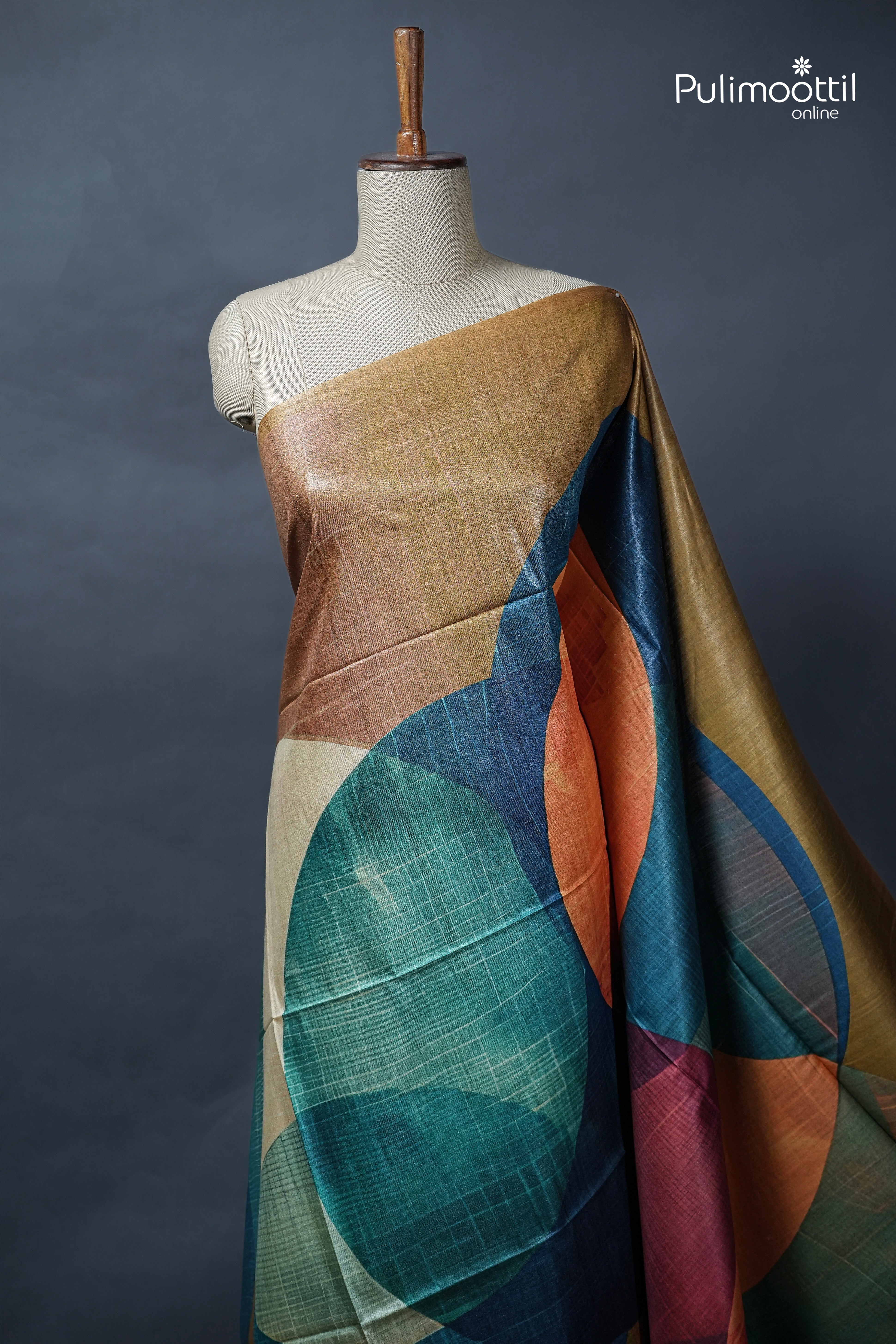 Multicolour Tussar Silk Saree