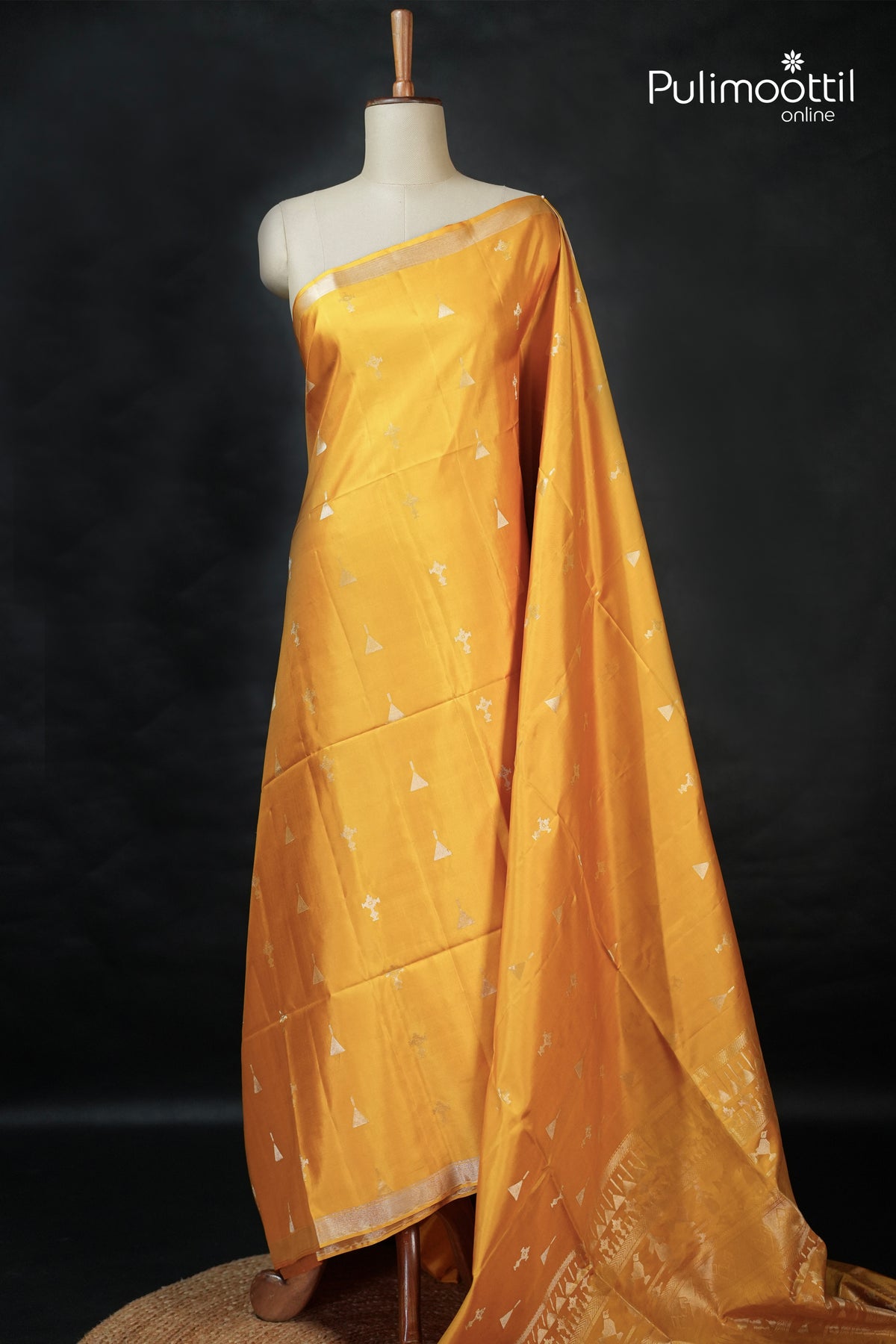 Mustard Yellow Colour Kanchipuram Soft Silk Saree