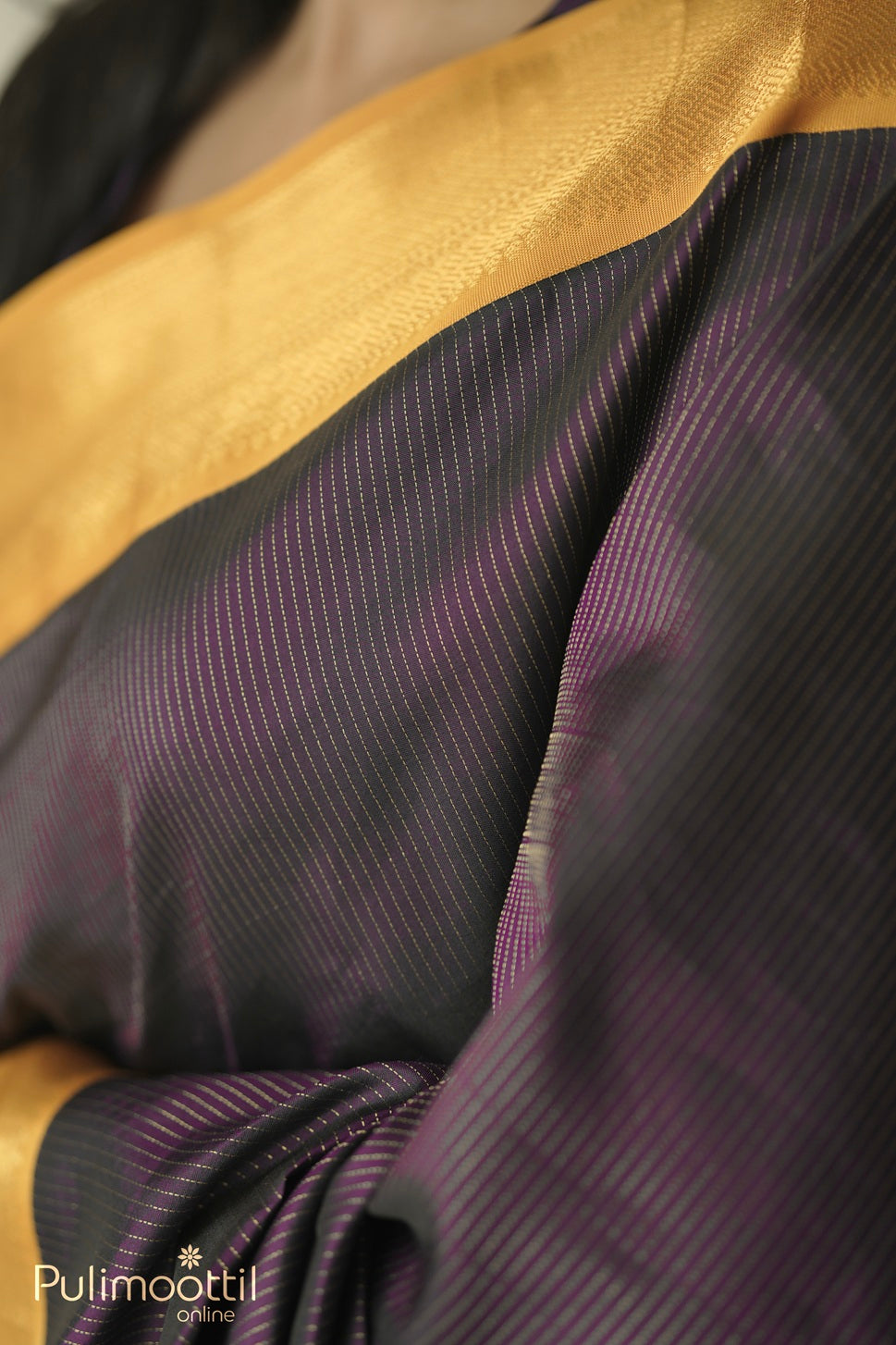 Violet Colour Kanchipuram Saree.