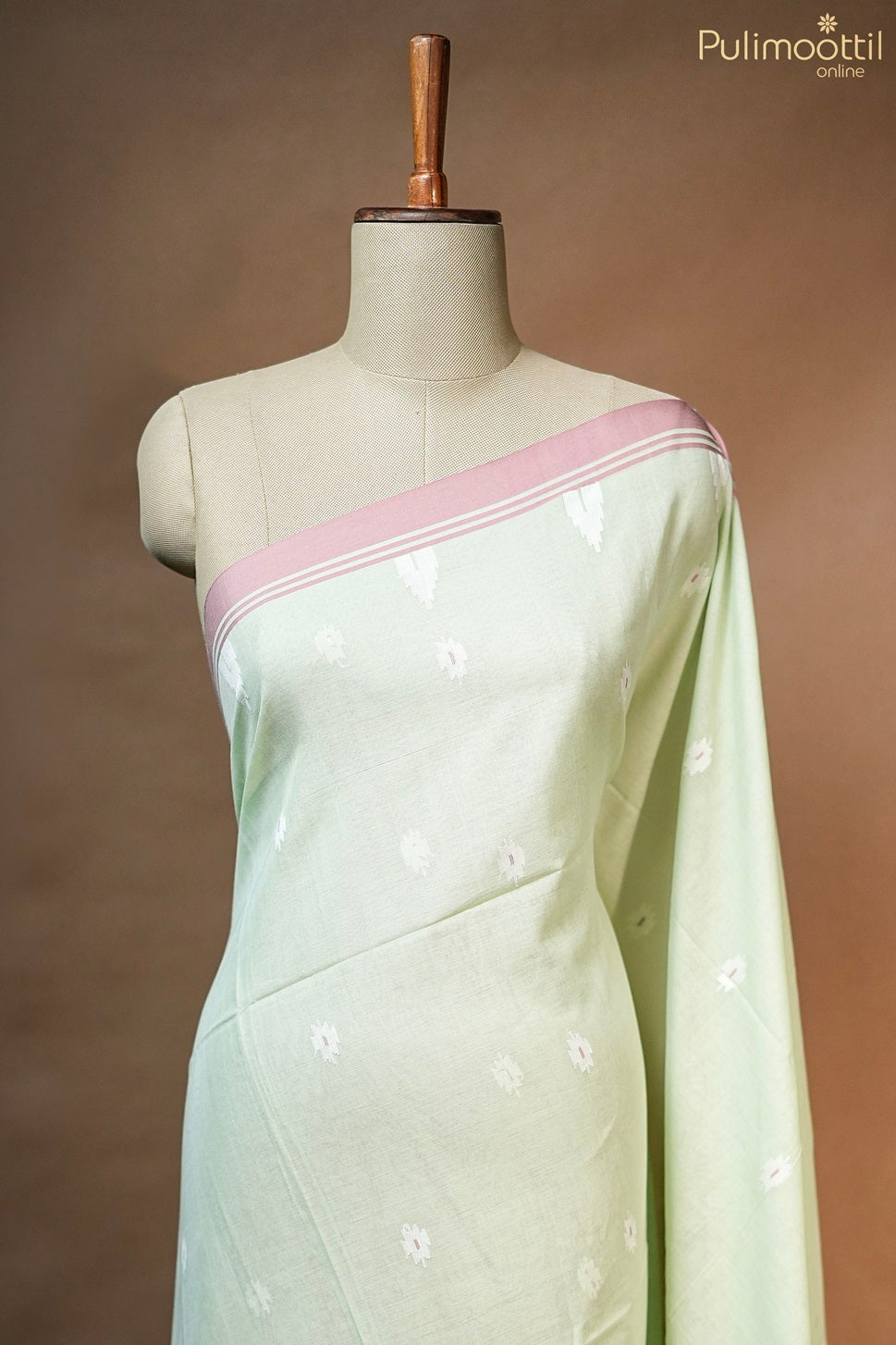 Pistah Green Colour Soft Cotton Saree