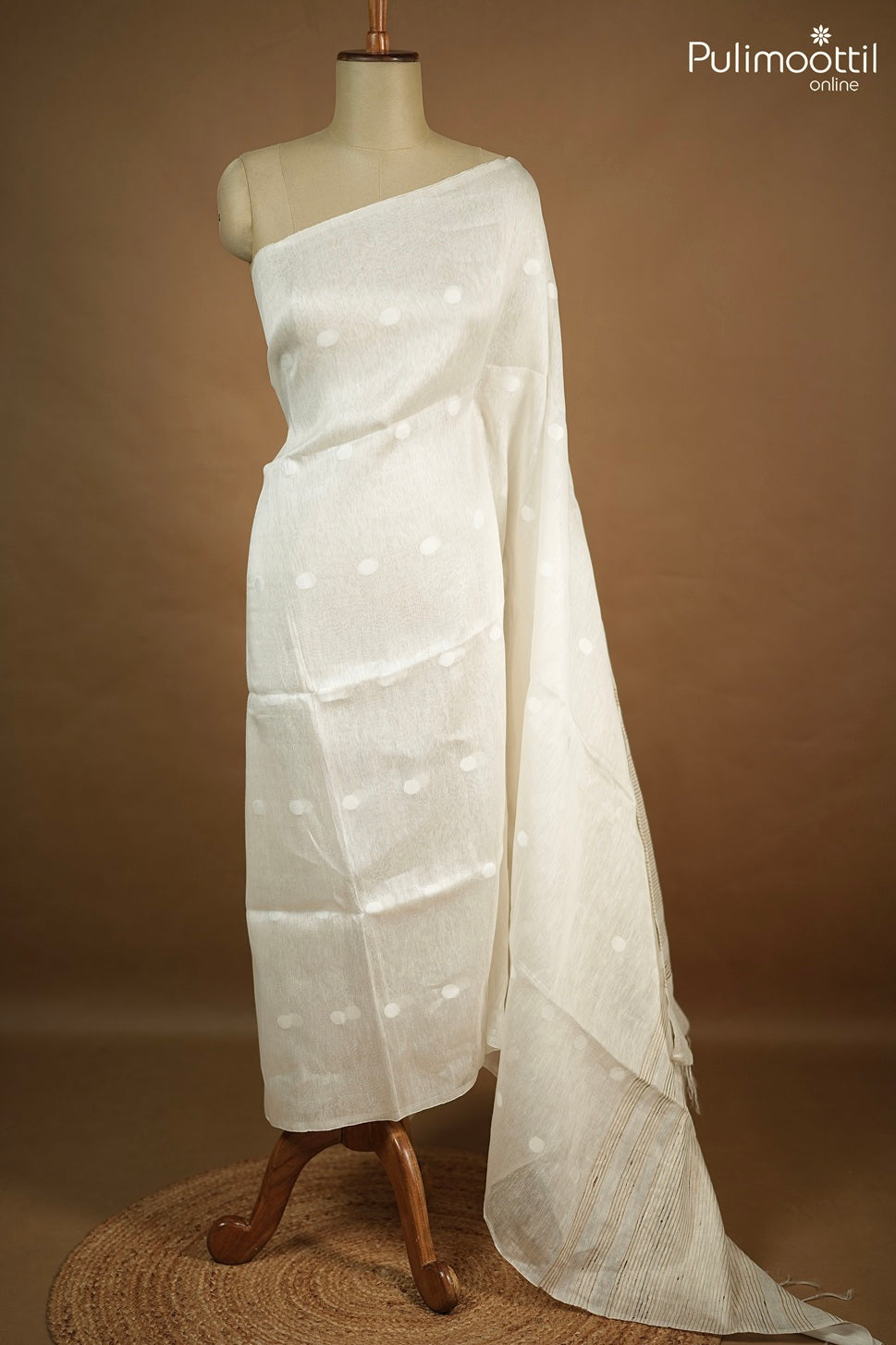 Off White Colour Lenin Saree