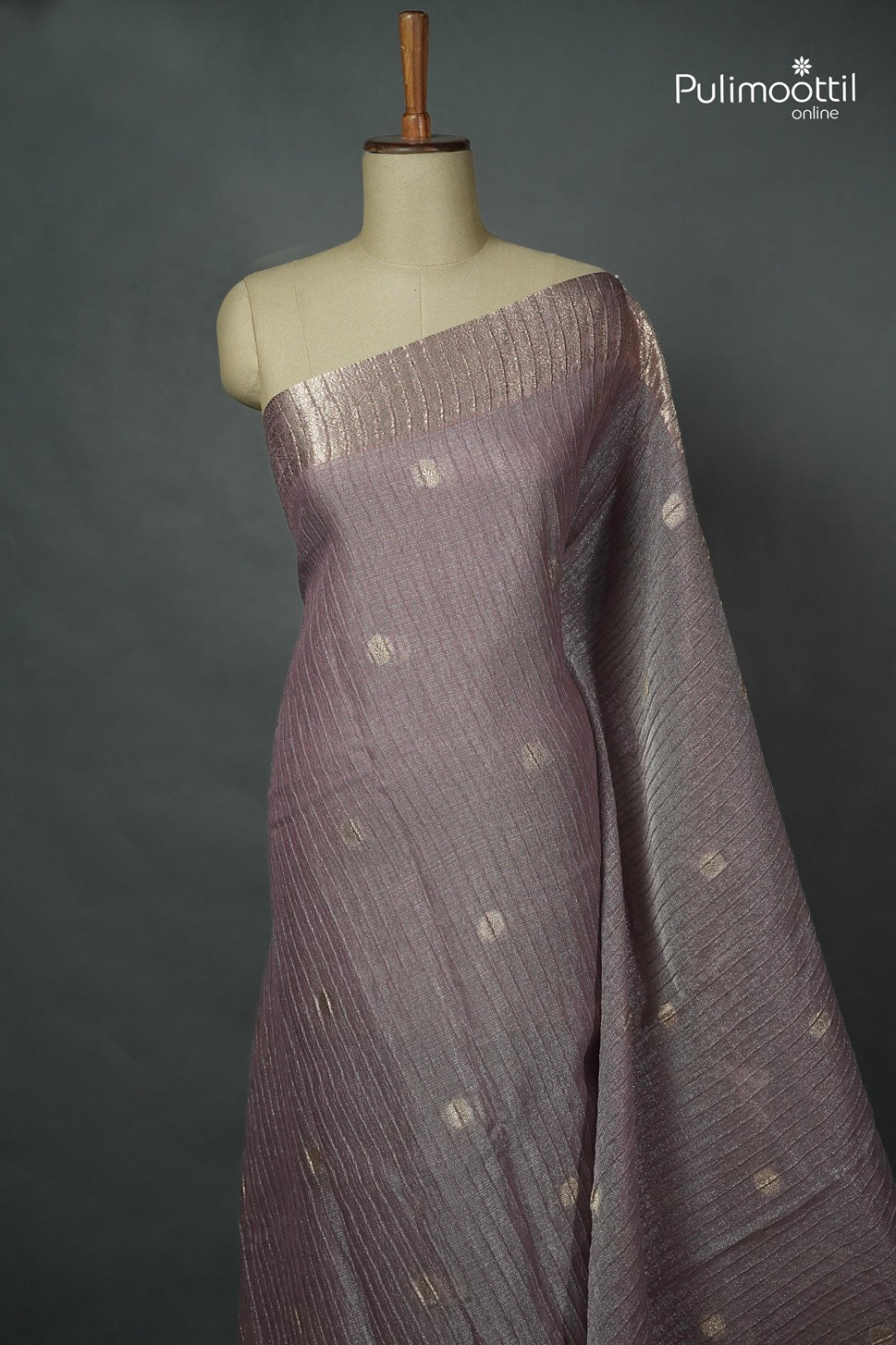 Onion Colour Semi Tissue Saree