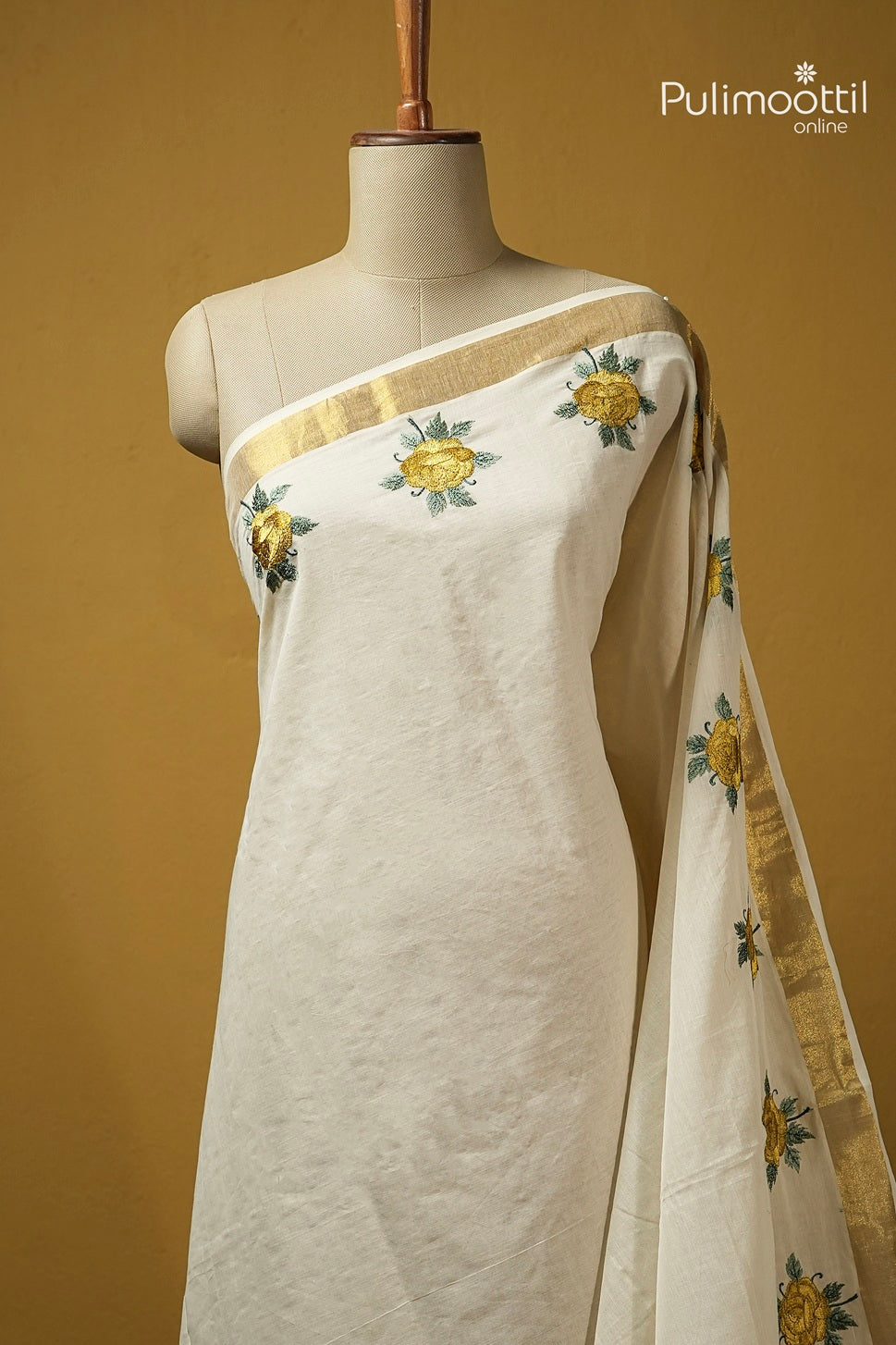 Offwhite Colour Kerala Traditional Cotton Set Saree