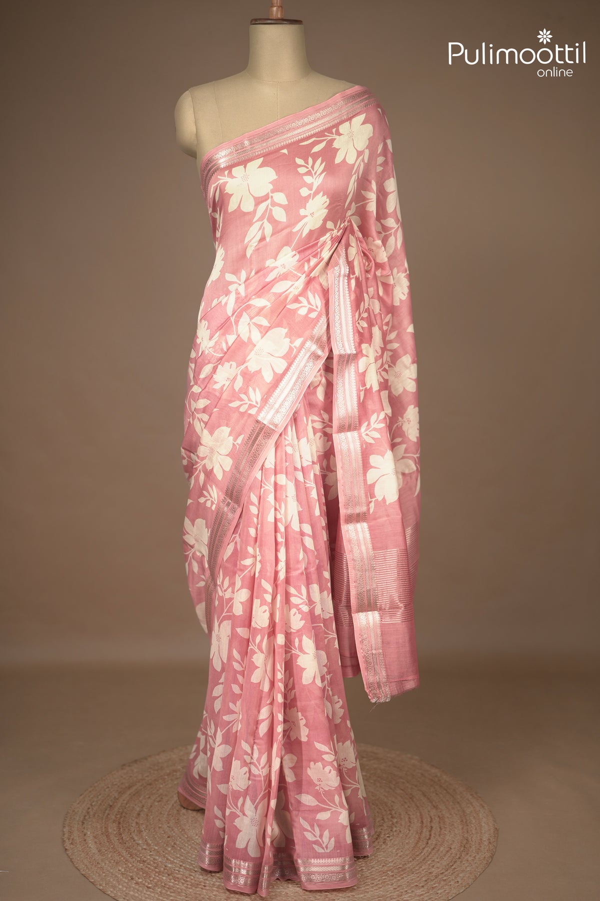 Peach Colour Chanderi Saree