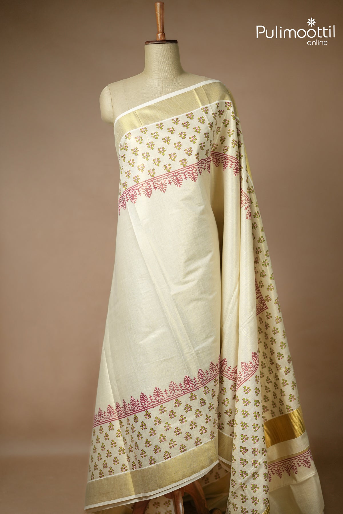 Kerala Traditional Golden Tissue Set Saree