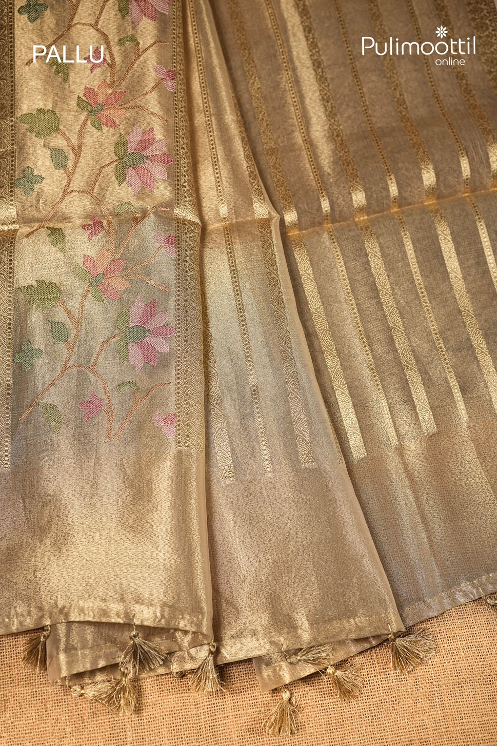 Kerala Traditional Golden Tissue Saree