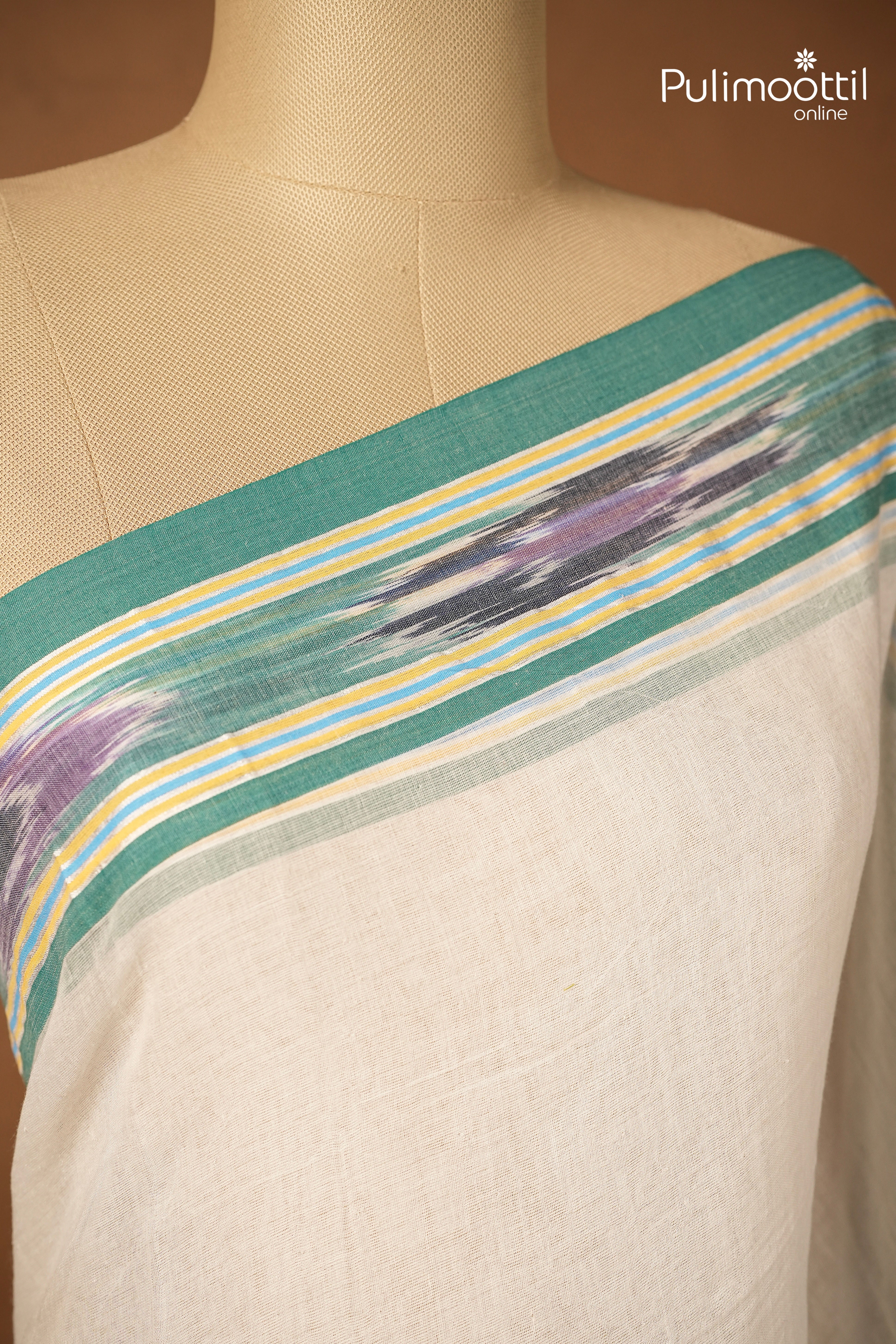 White Colour Mul Cotton Saree