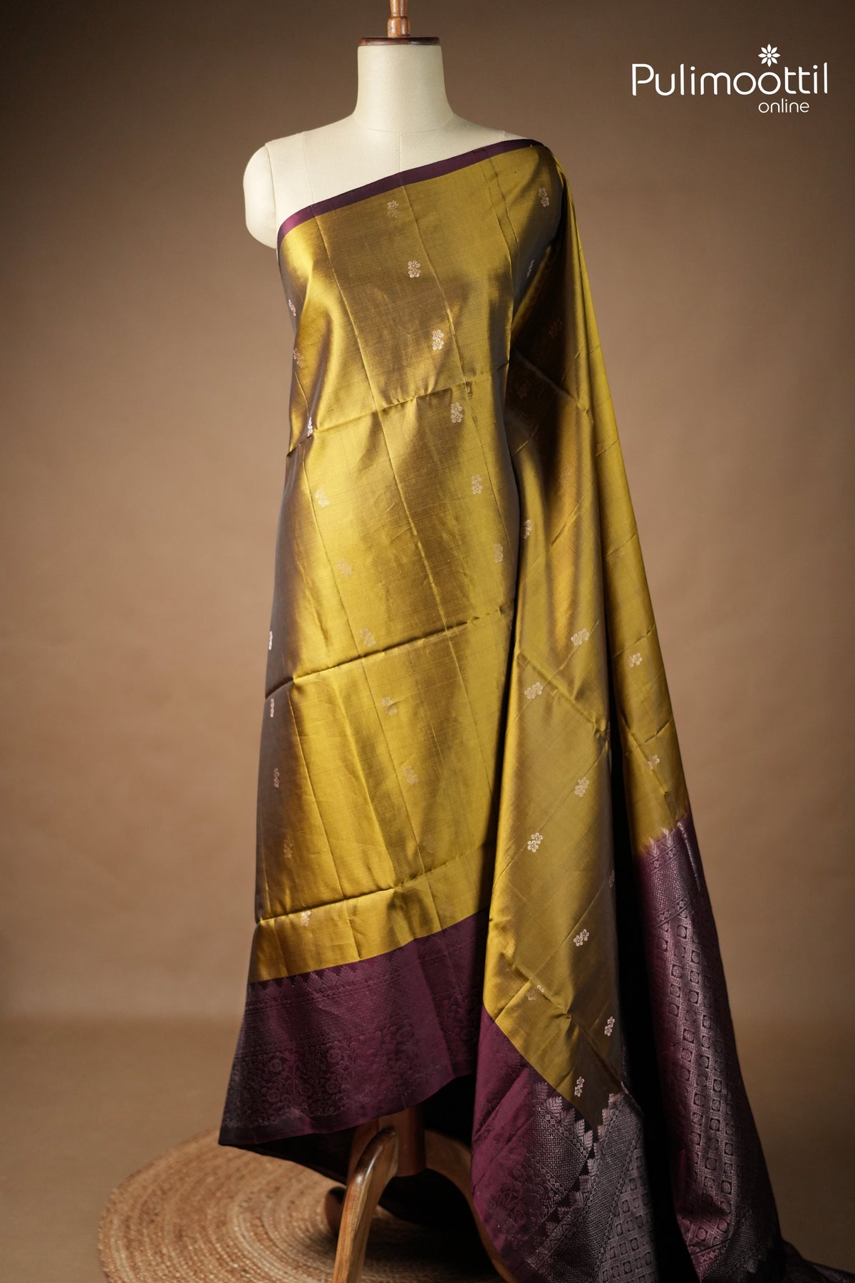 Golden Yellow Colour Kanchipuram Soft Silk Saree