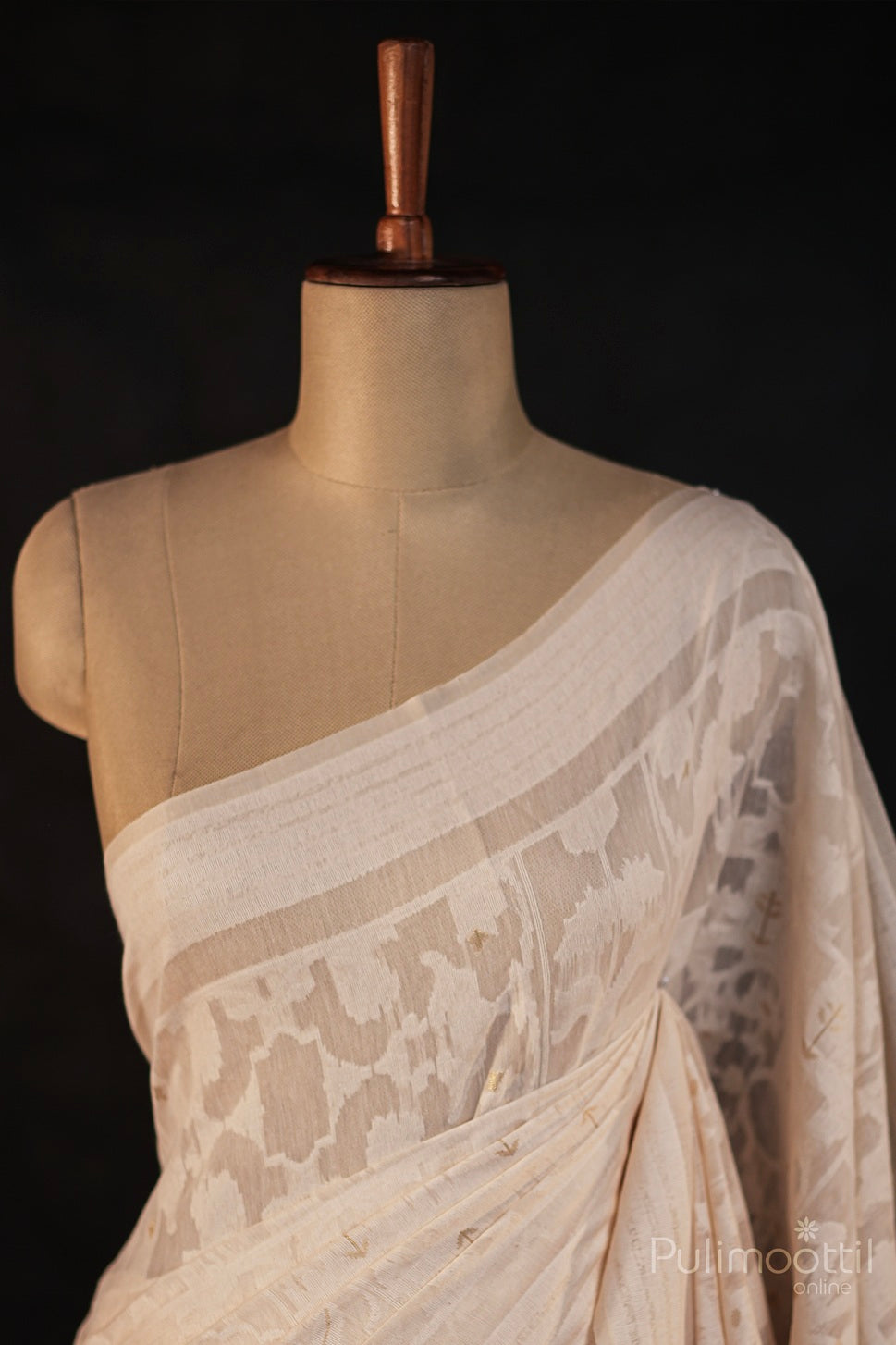 Off White Colour Chanderi Silk Saree