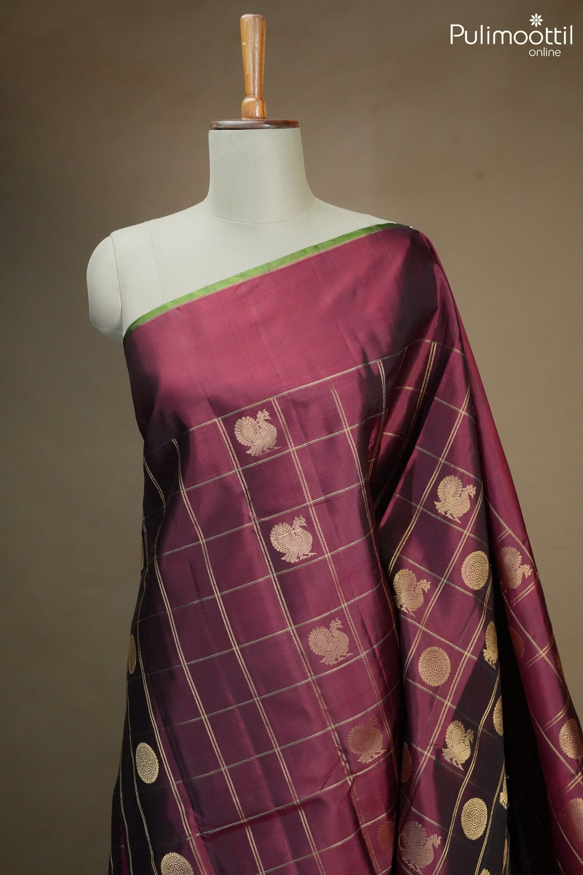 Violet Colour Kanchipuram Silk Saree.